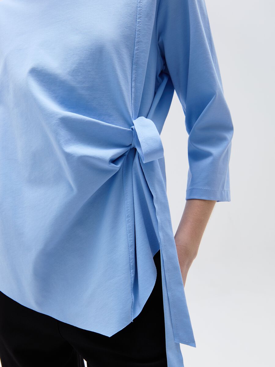 Asymmetric blouse with side bow_1