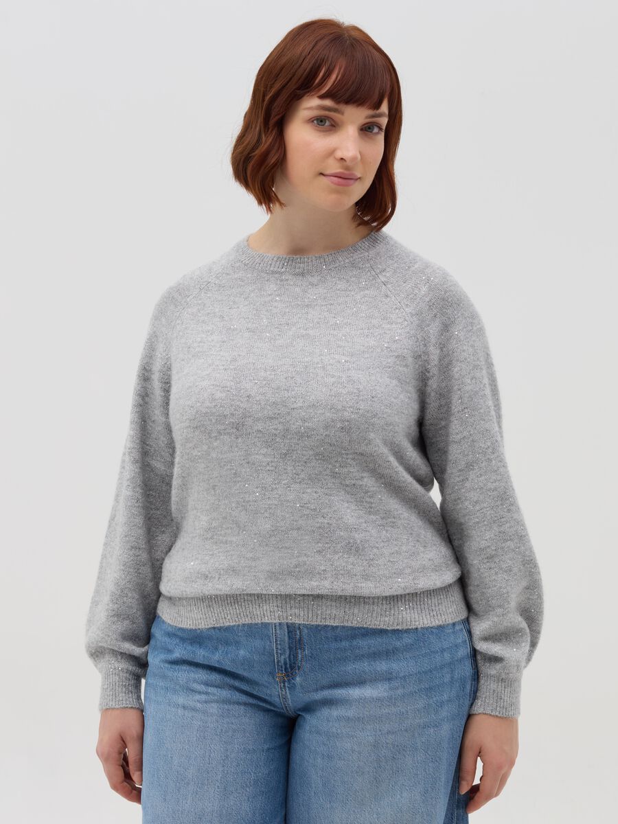 Pullover in lurex con maniche raglan Curvy_1