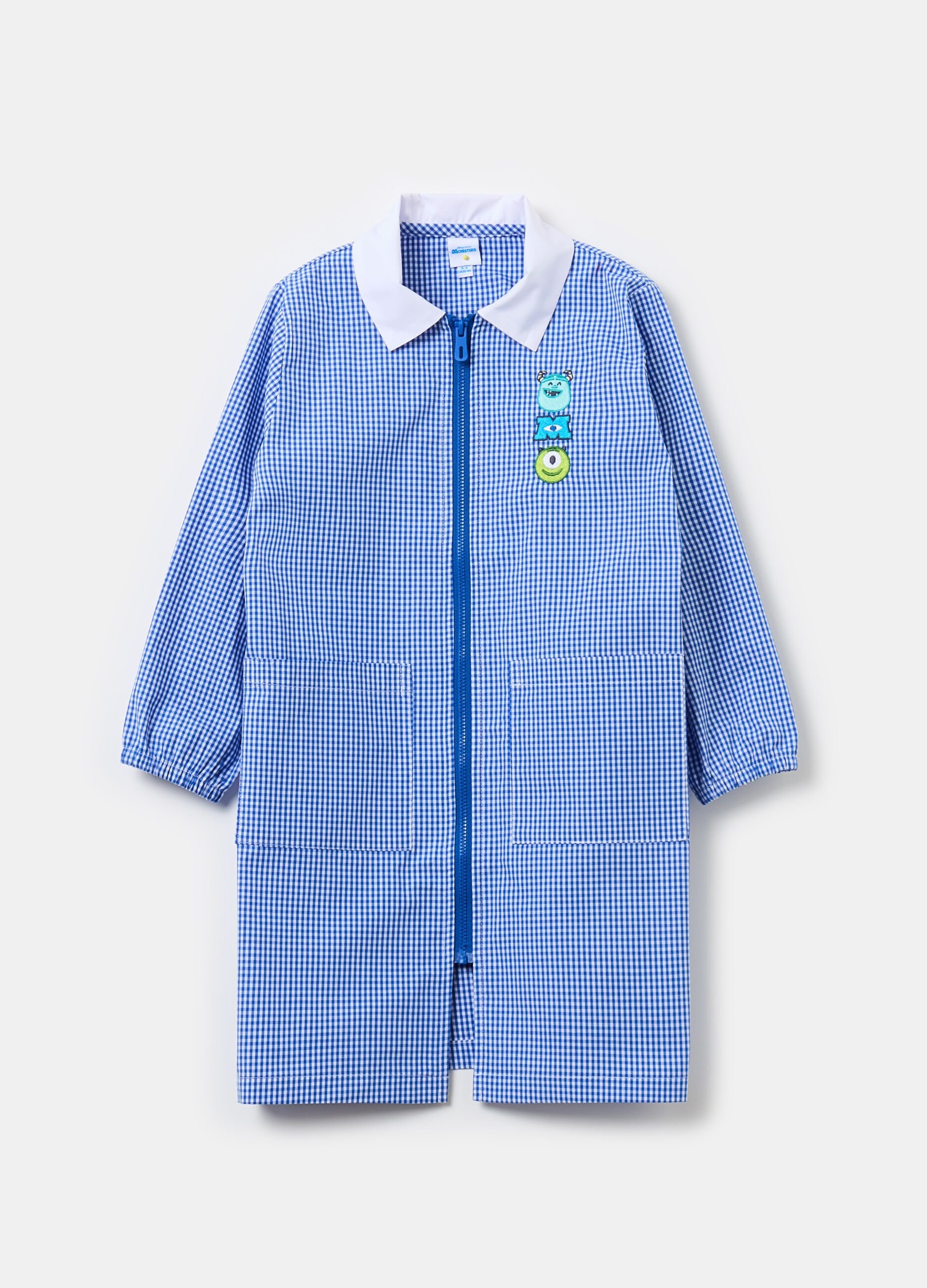 Monsters & Co. gingham smock with zip