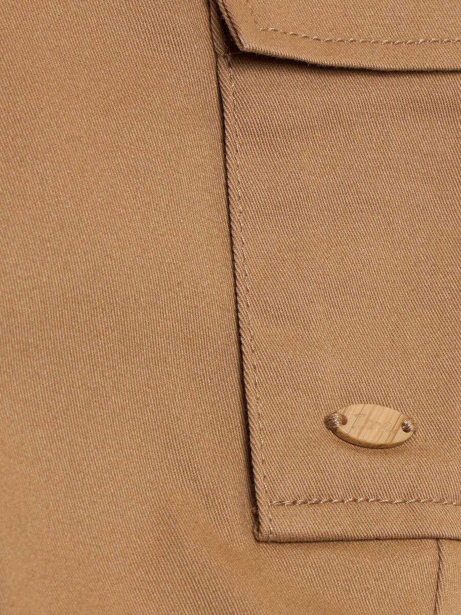 Pantaloni cargo in twill di cotone stretch_1