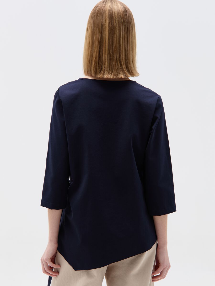 Asymmetric blouse with side bow_2