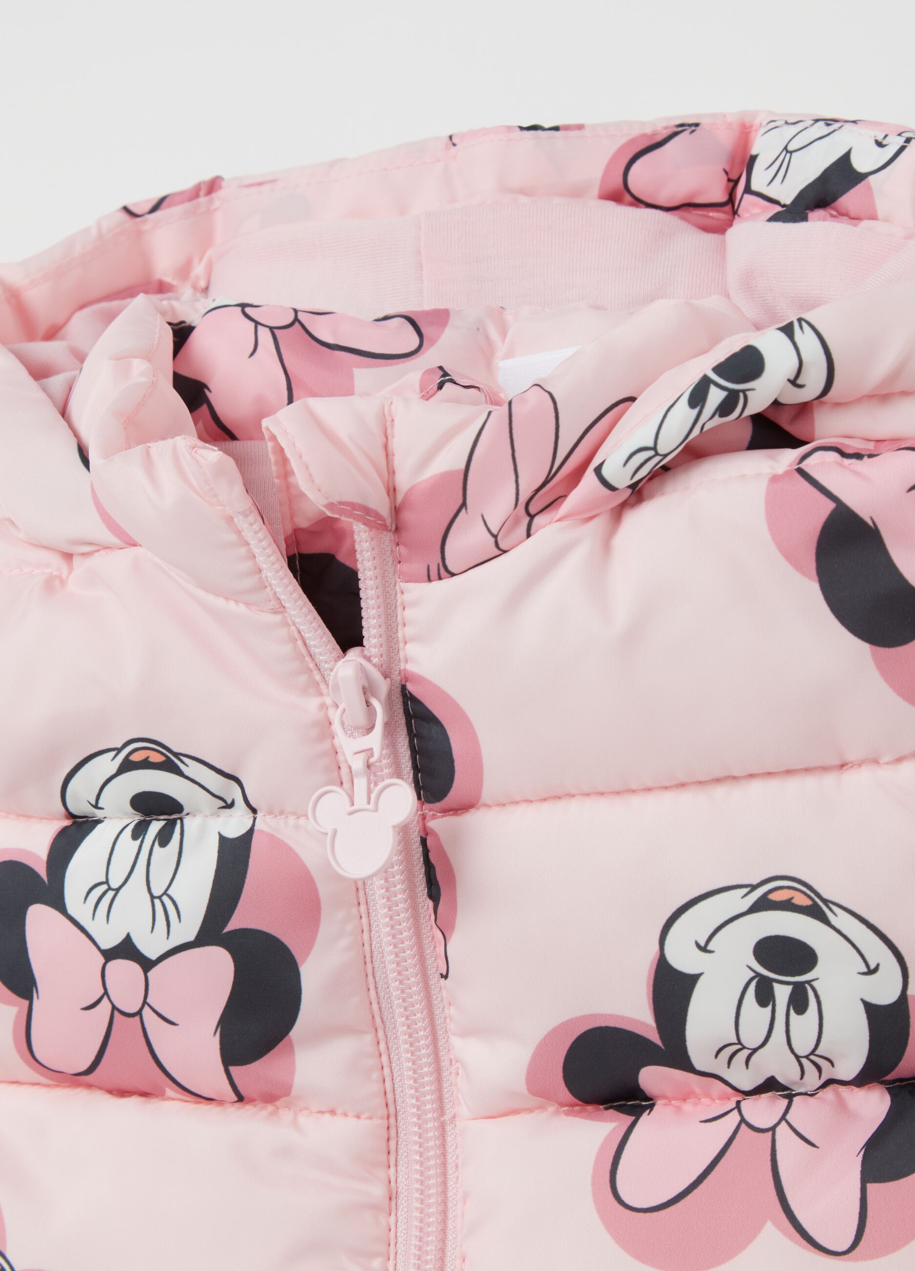 Quilted gilet with Minnie Mouse print