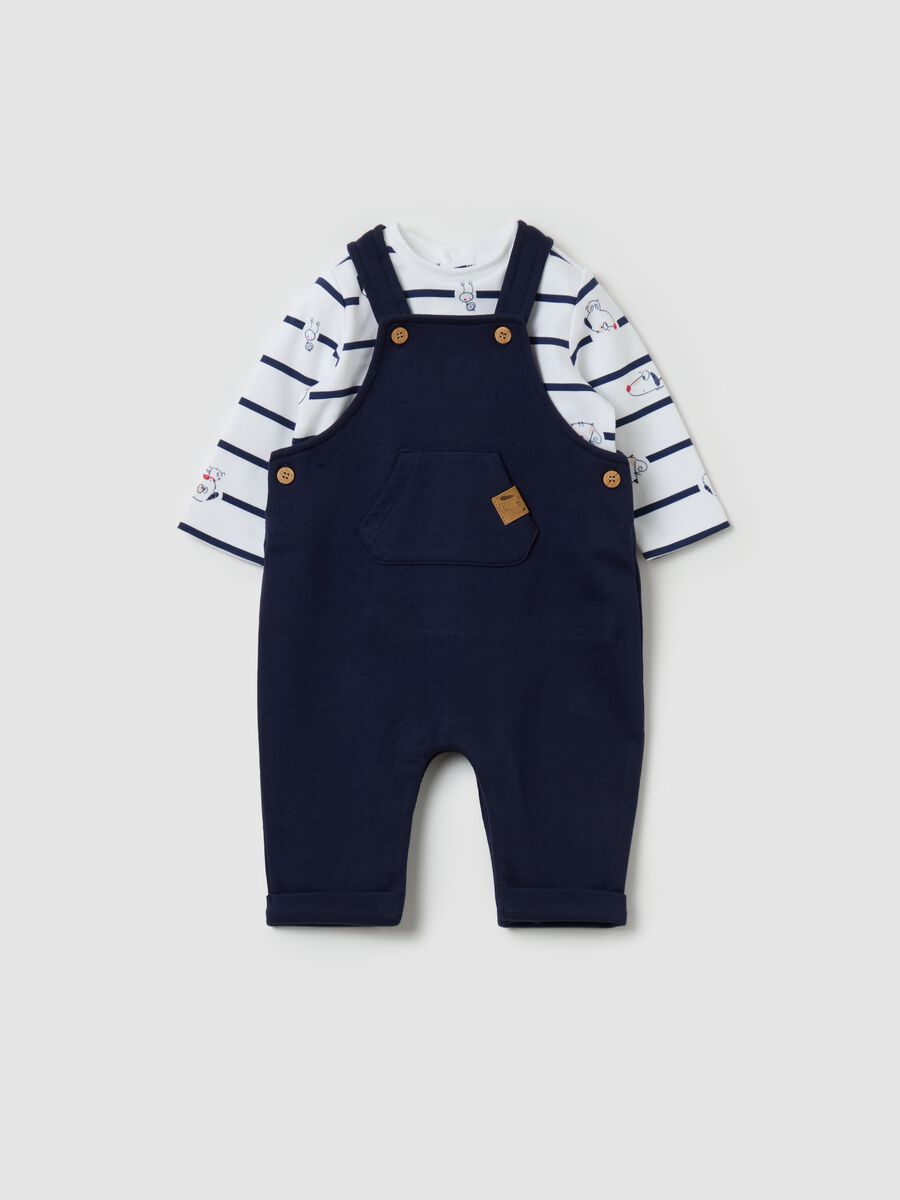 T-shirt and dungarees set in organic cotton_0