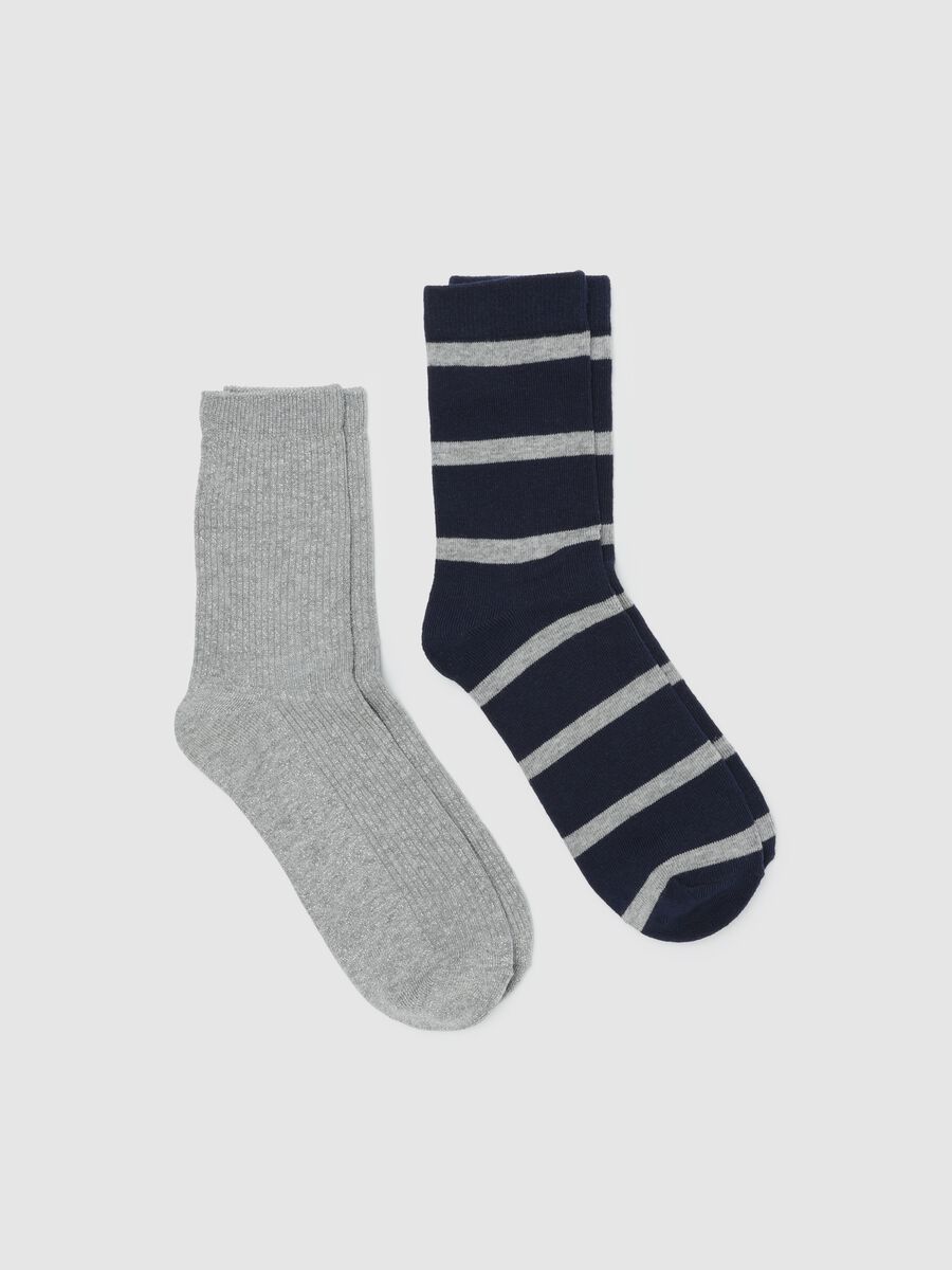 Two-pair pack short socks in stretch organic cotton_0