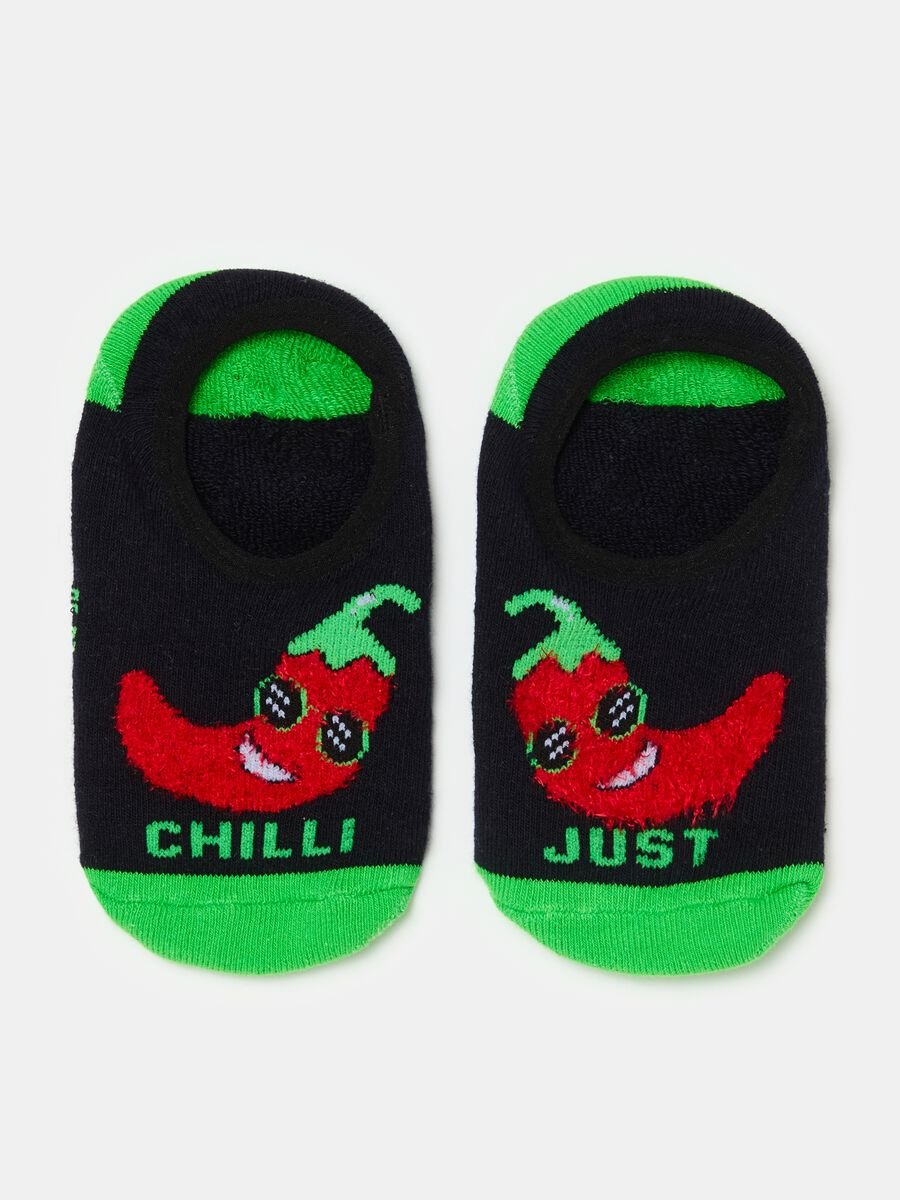 Slipper socks with chilli pepper design_0