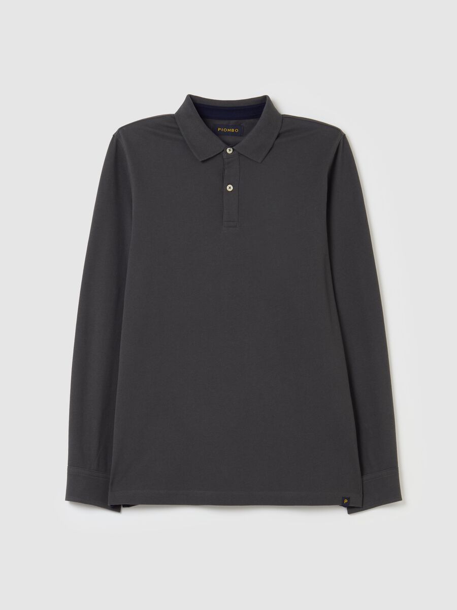 Long-sleeved polo shirt in piquet_4