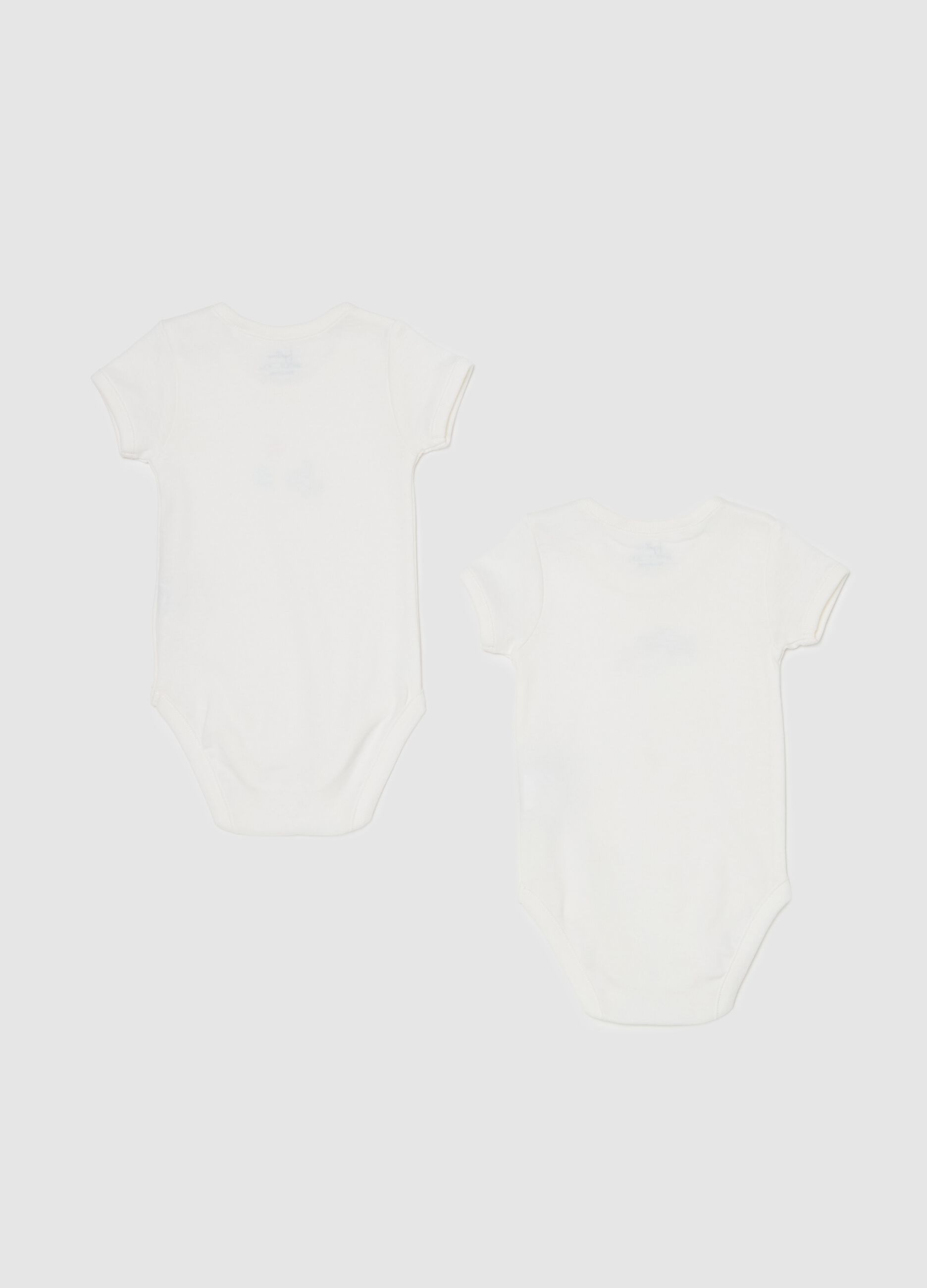 Two-pack organic cotton bodysuits with print