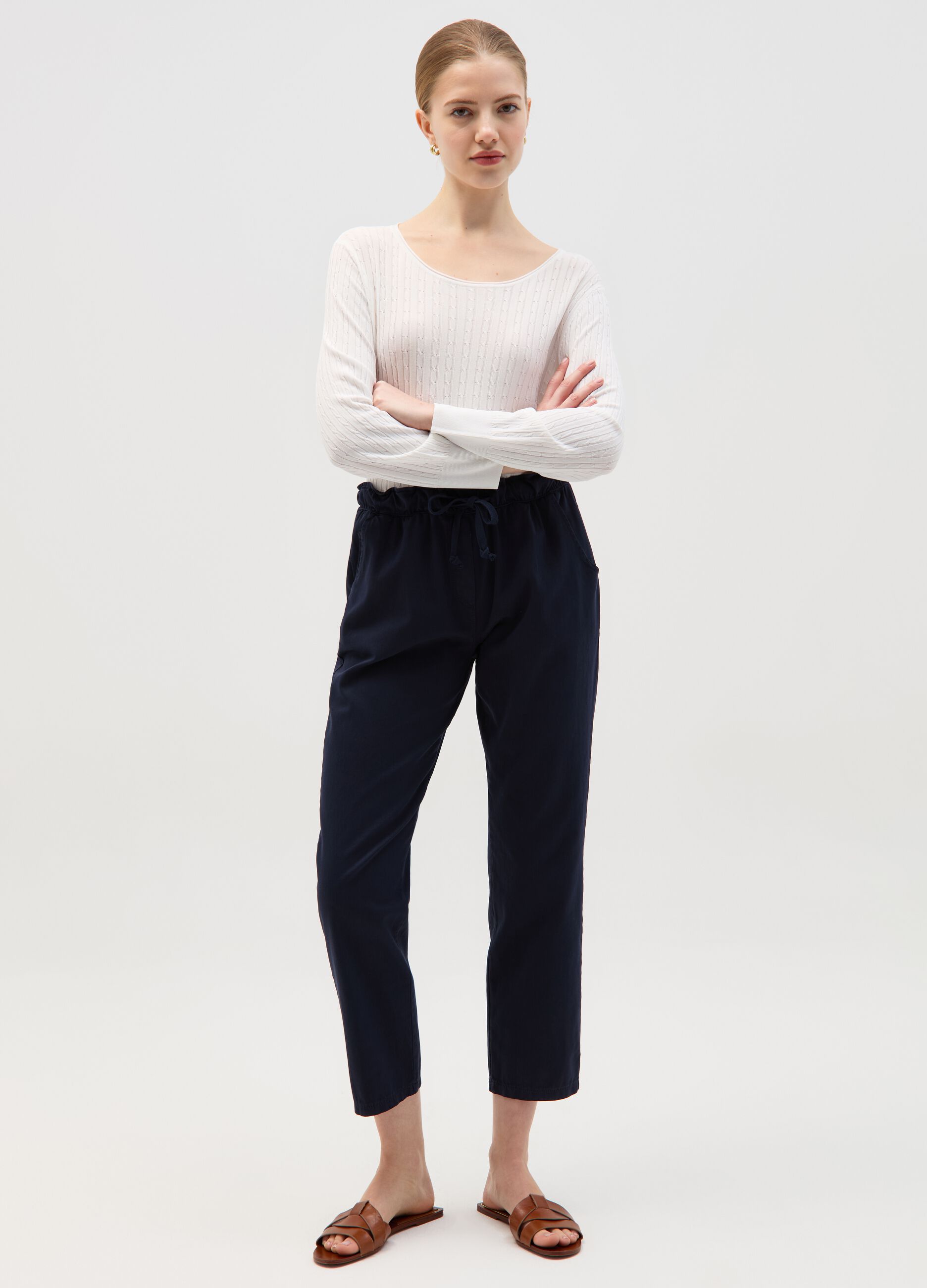 Ovs Joggers in cotone stretch con coulisse