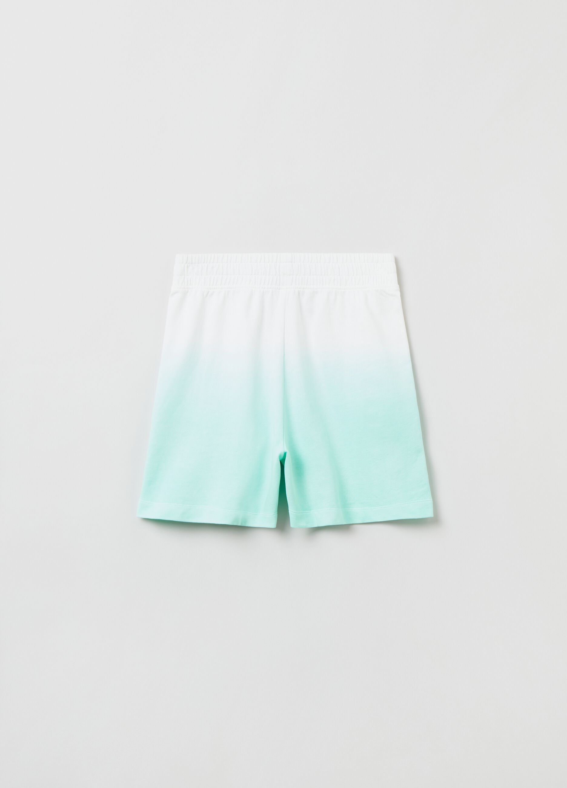Cotton shorts with dip-dye pattern
