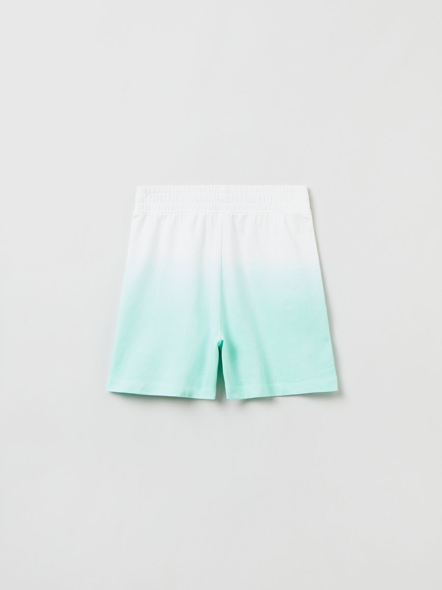 Cotton shorts with dip-dye pattern_1