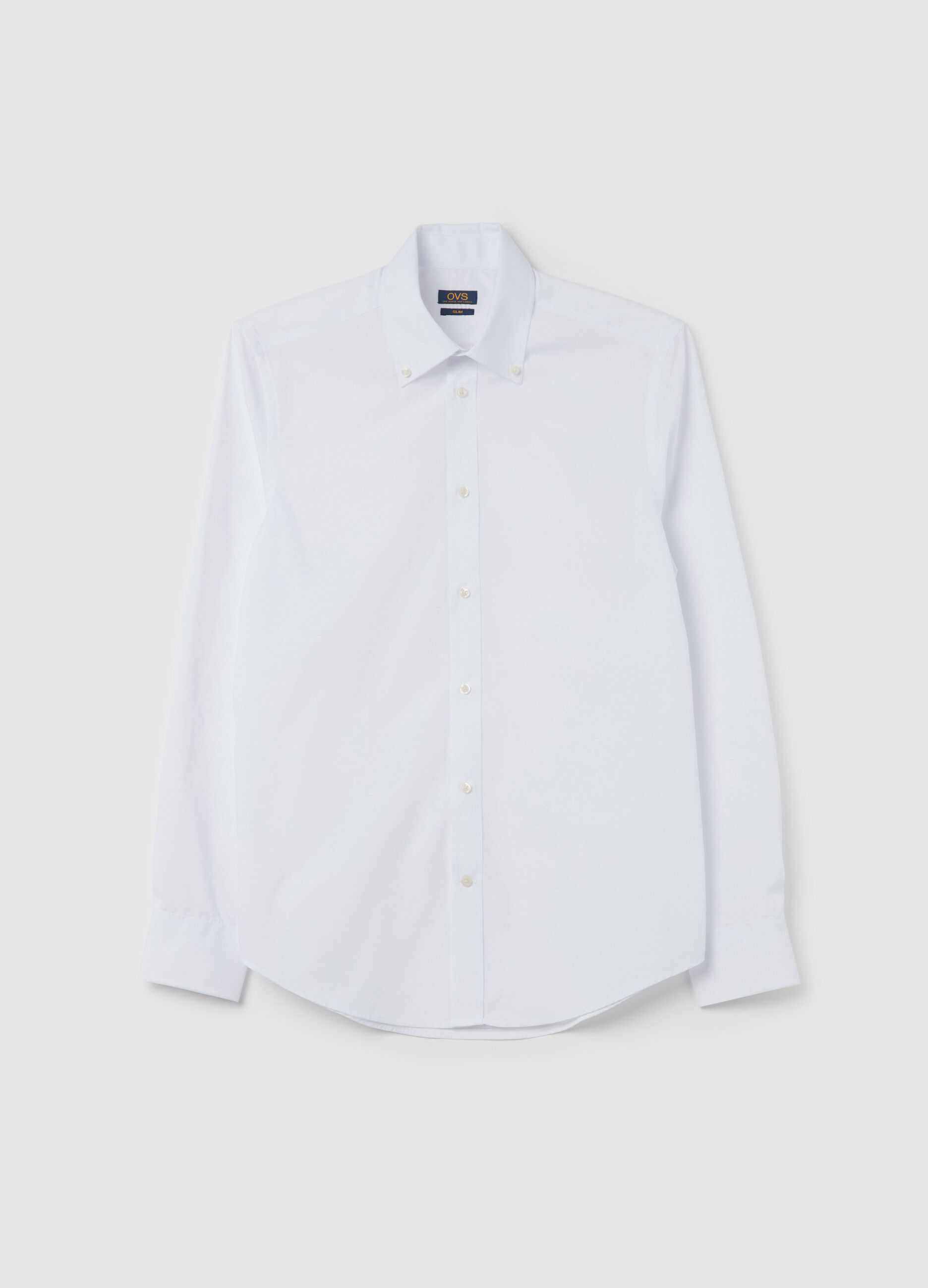 Slim-fit shirt with button-down collar