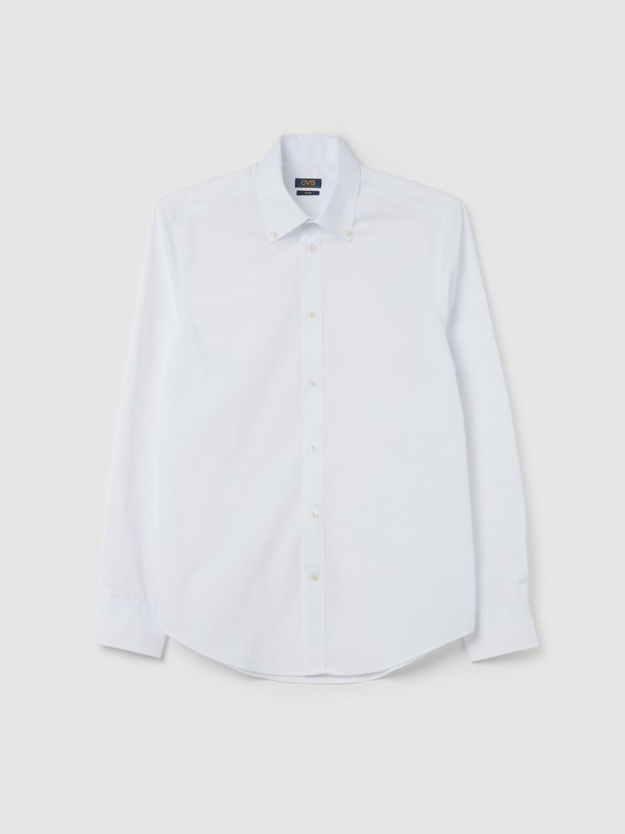 Slim-fit shirt with button-down collar_0