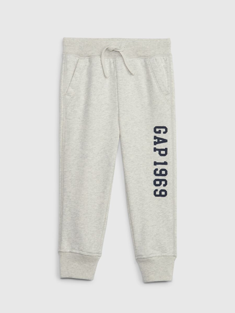 Plush joggers with logo patch_0