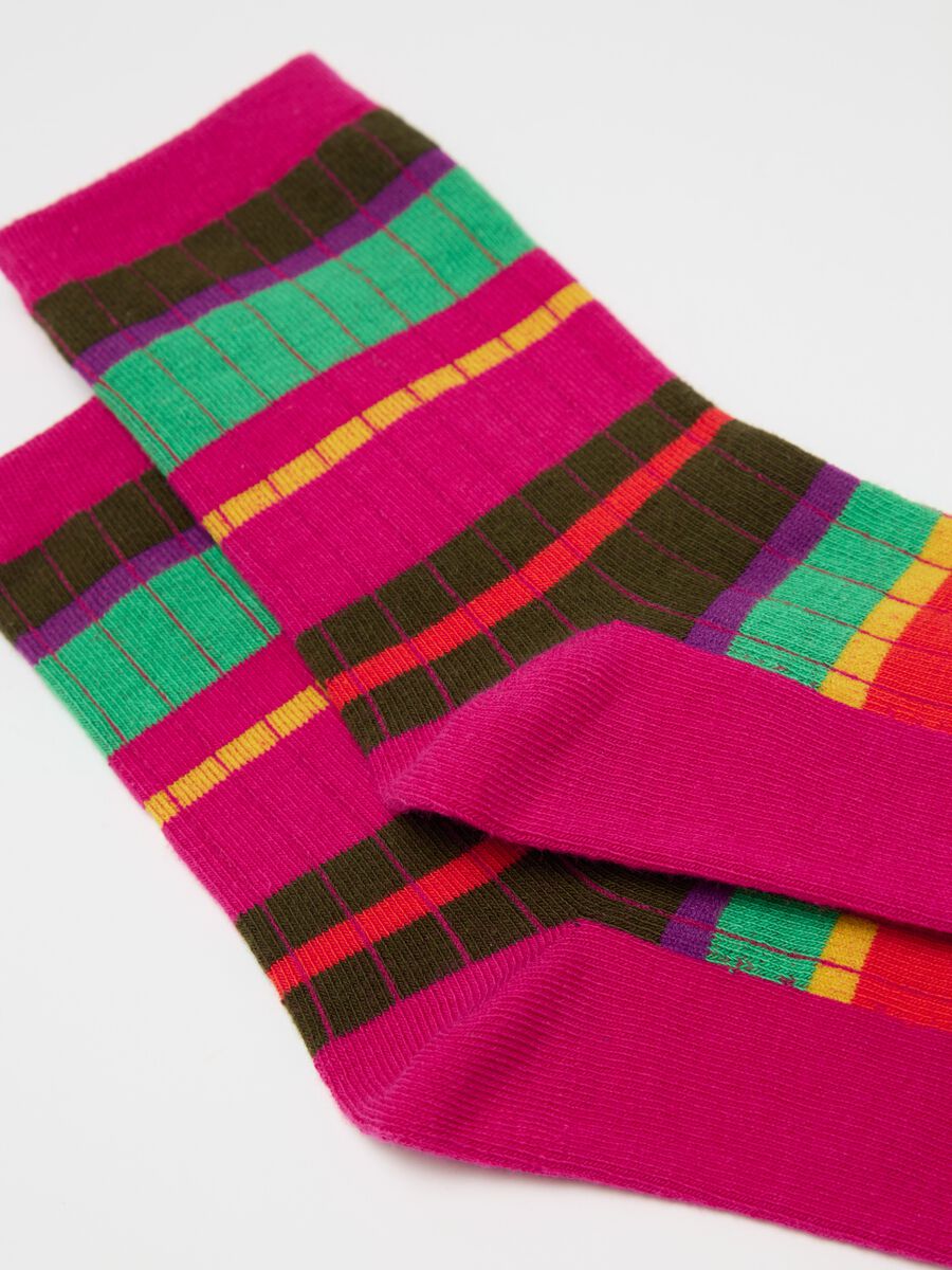 Two-pair pack socks in striped organic cotton_1