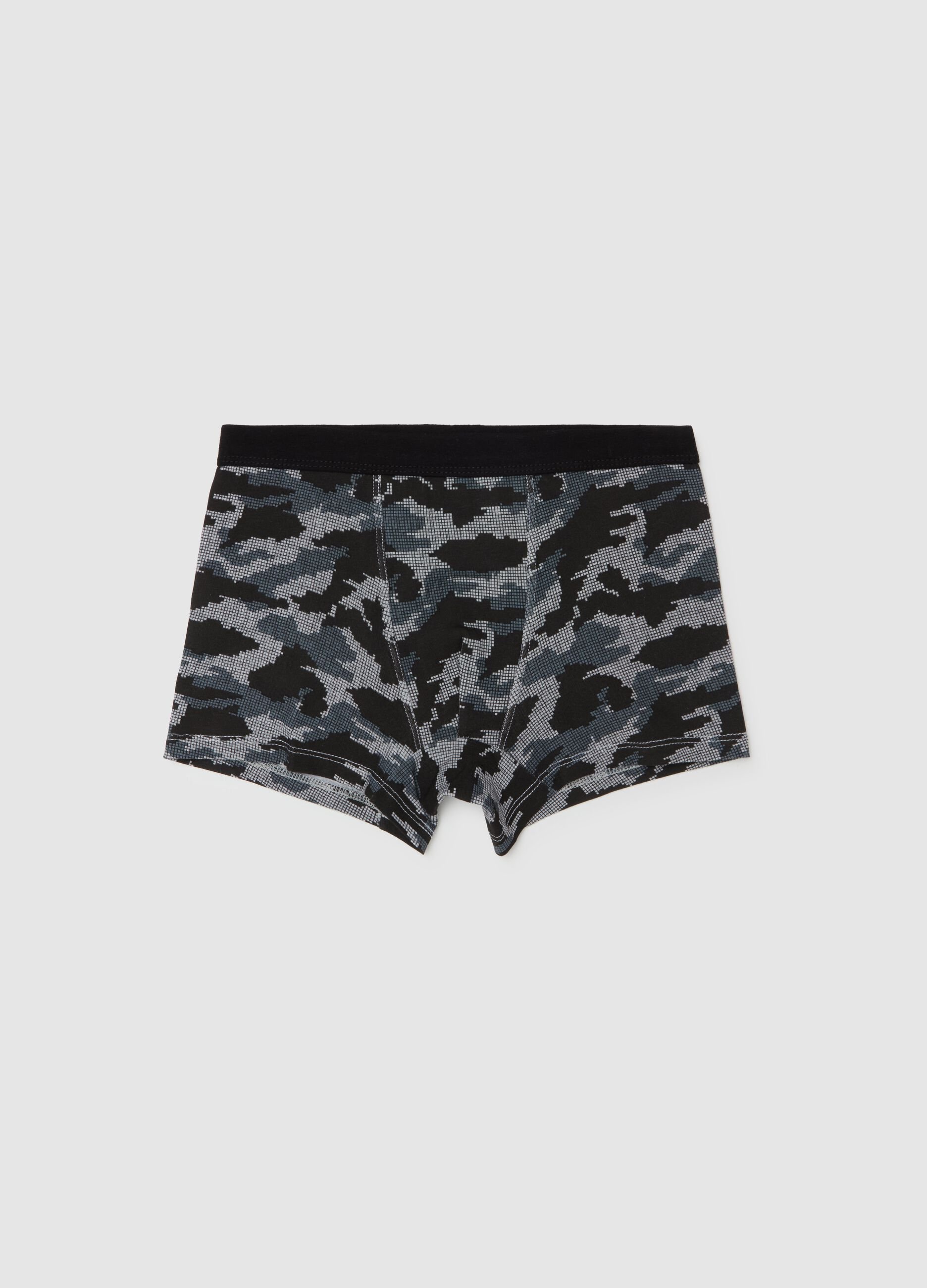 Camouflage boxer shorts in organic cotton