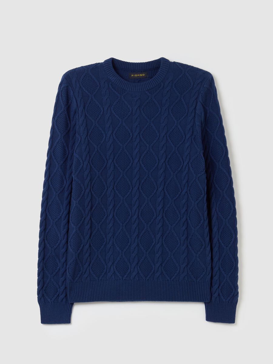 Cable-knit pullover with diamond motif_4