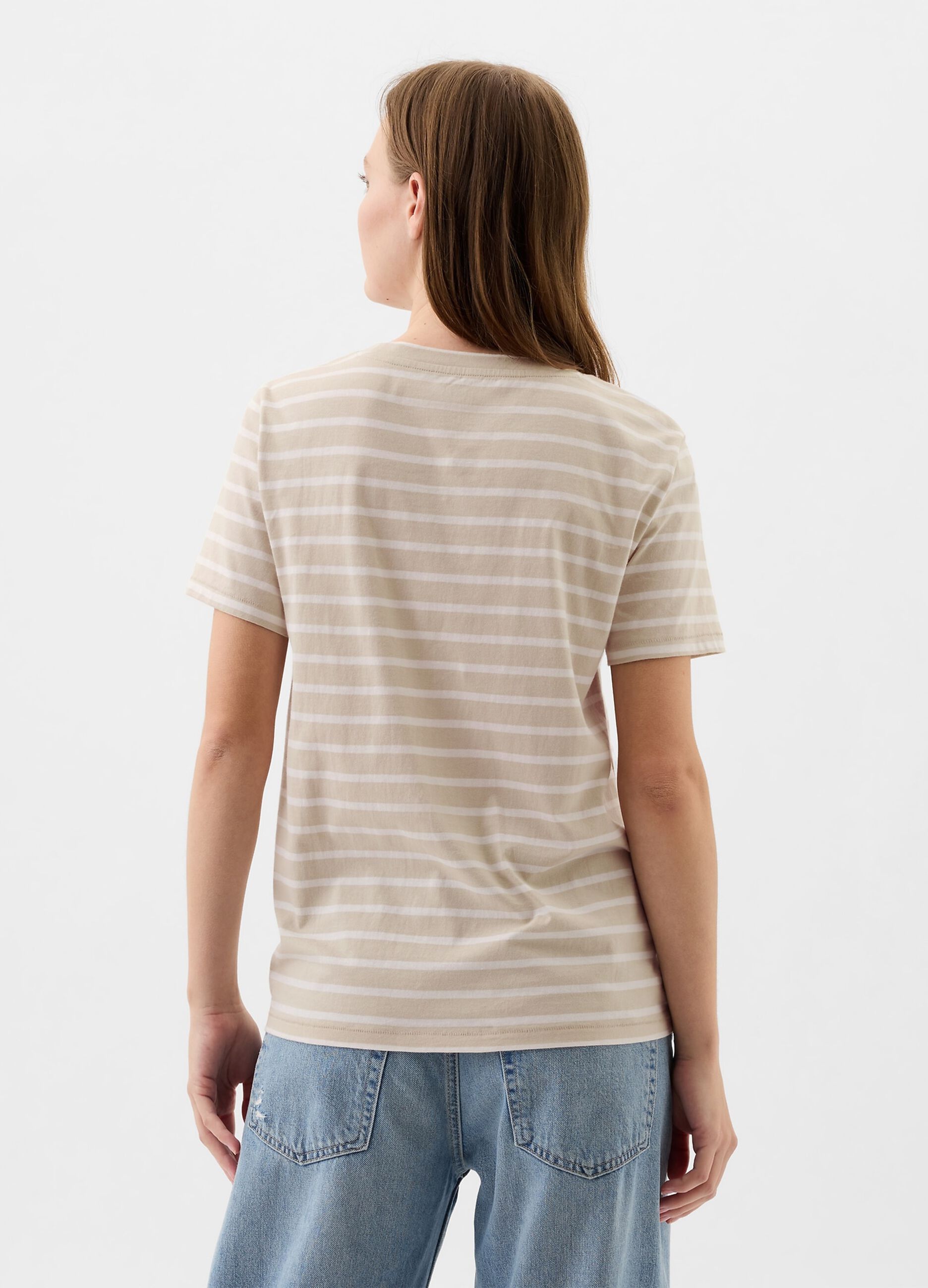 Striped T-shirt with logo print