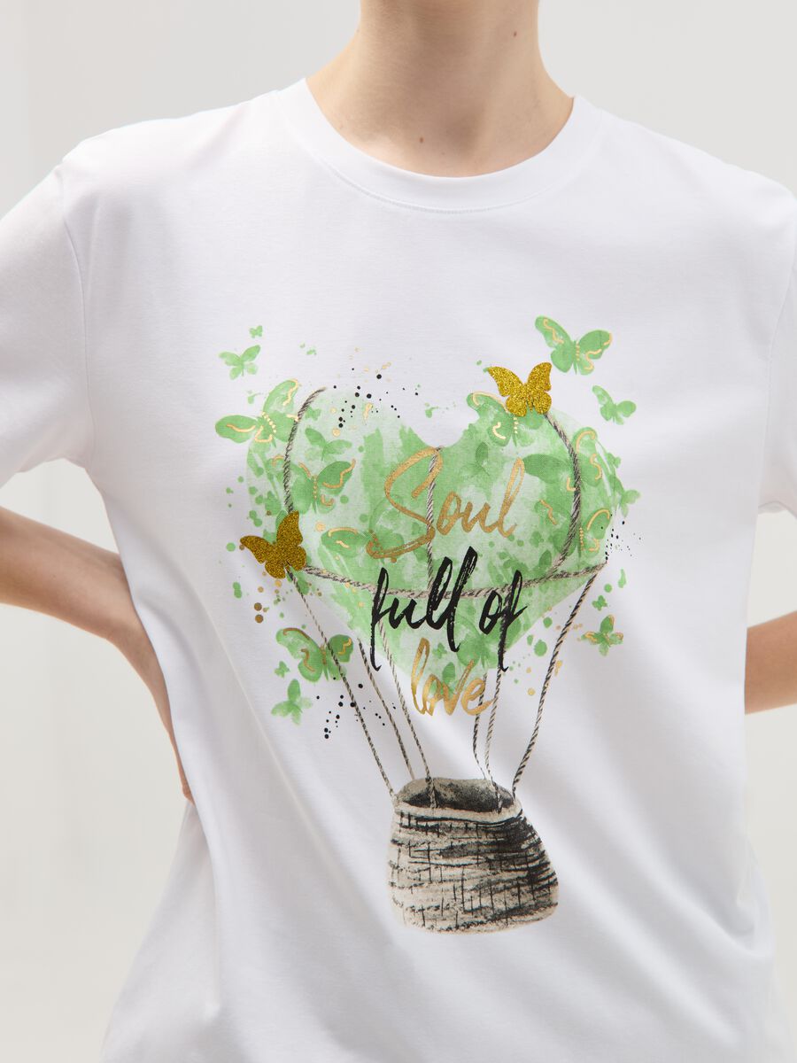 T-shirt with hot air balloon print in foil_2