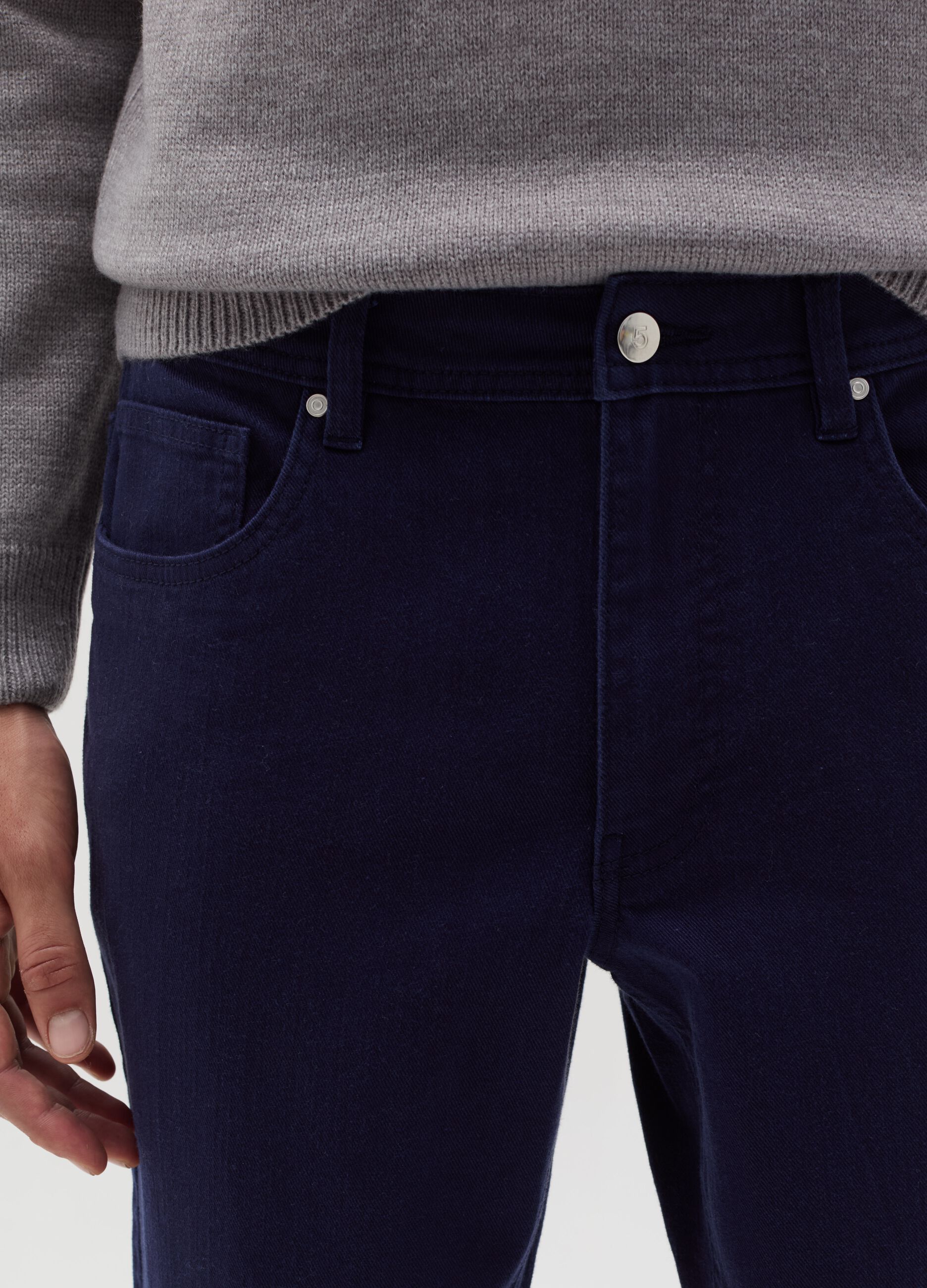 Stretch twill trousers with five pockets