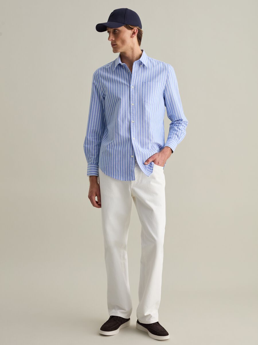 Regular-fit shirt in striped Oxford cotton_0