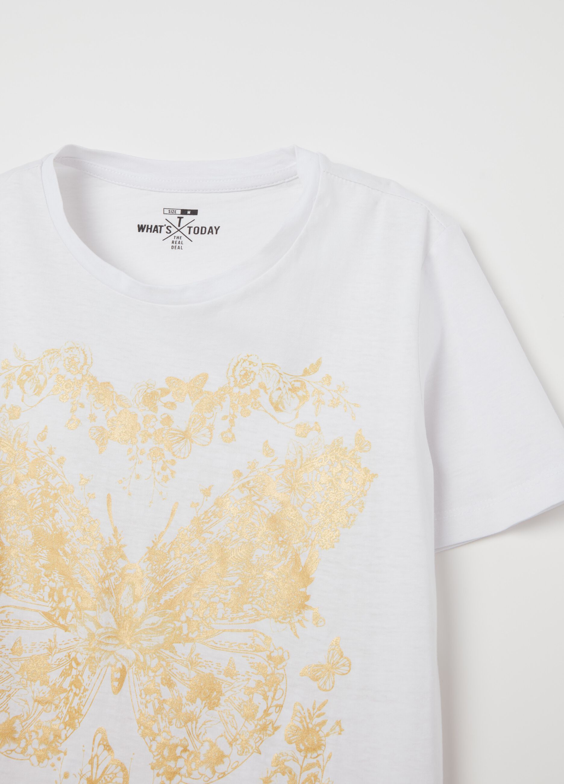 T-shirt with butterflies and flowers print