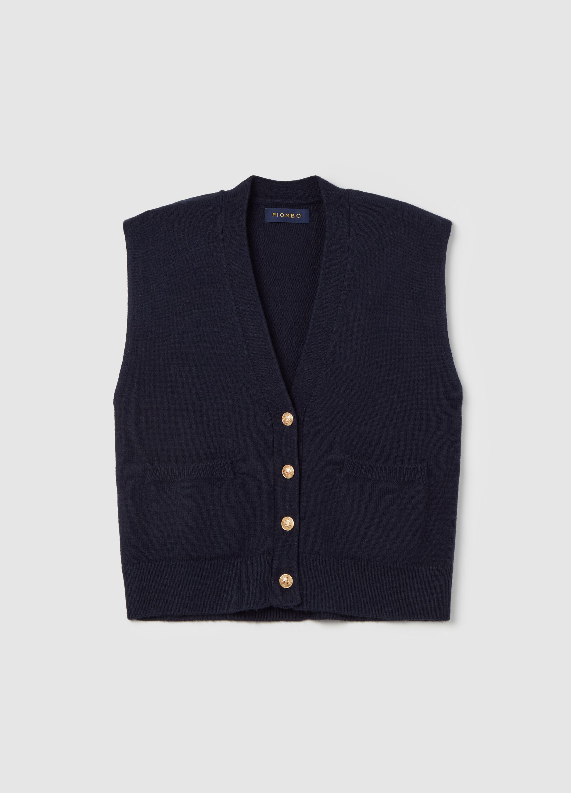 Contemporary gilet with buttons