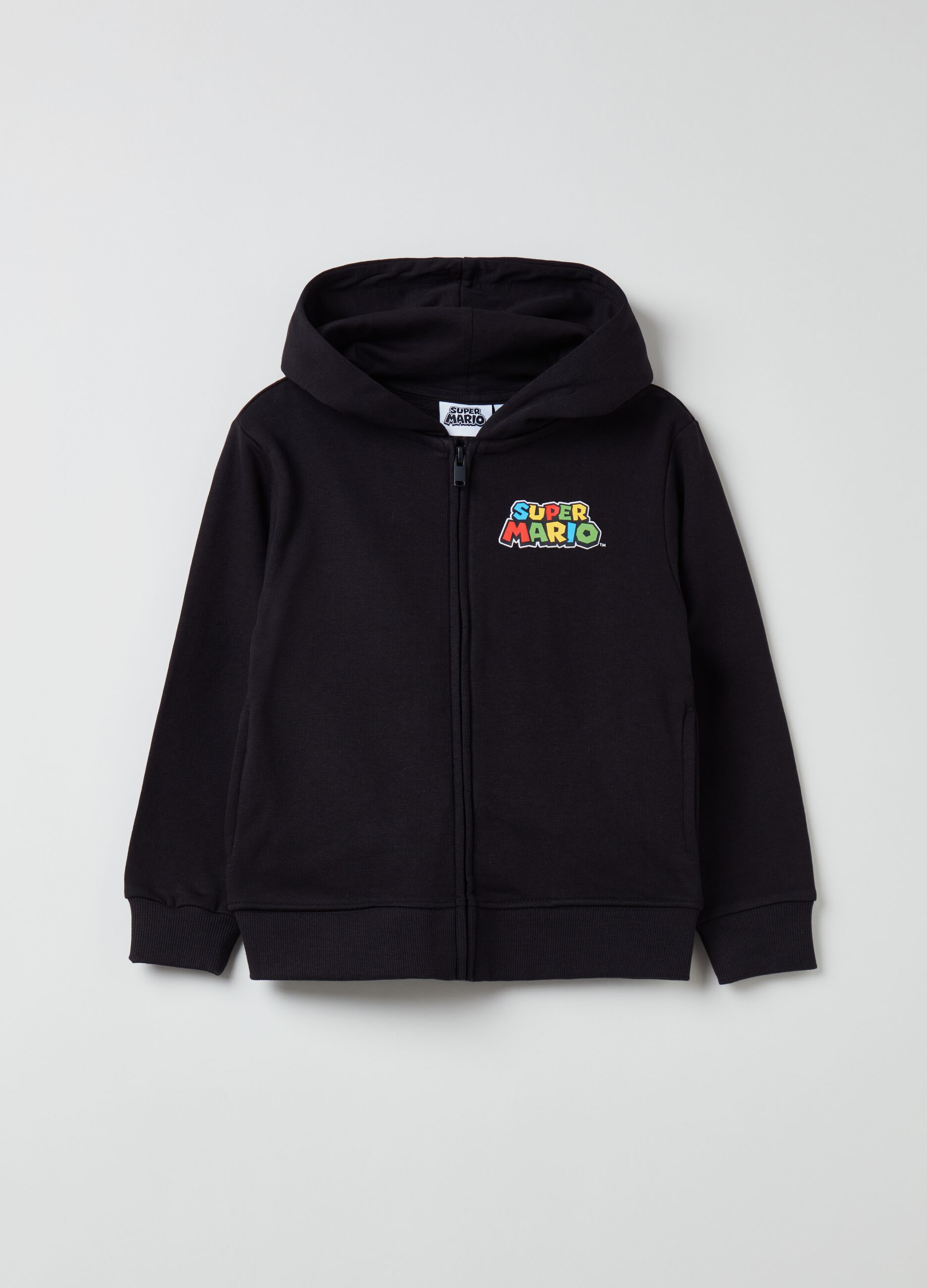 Hooded full-zip jumper with Super Mario™ print