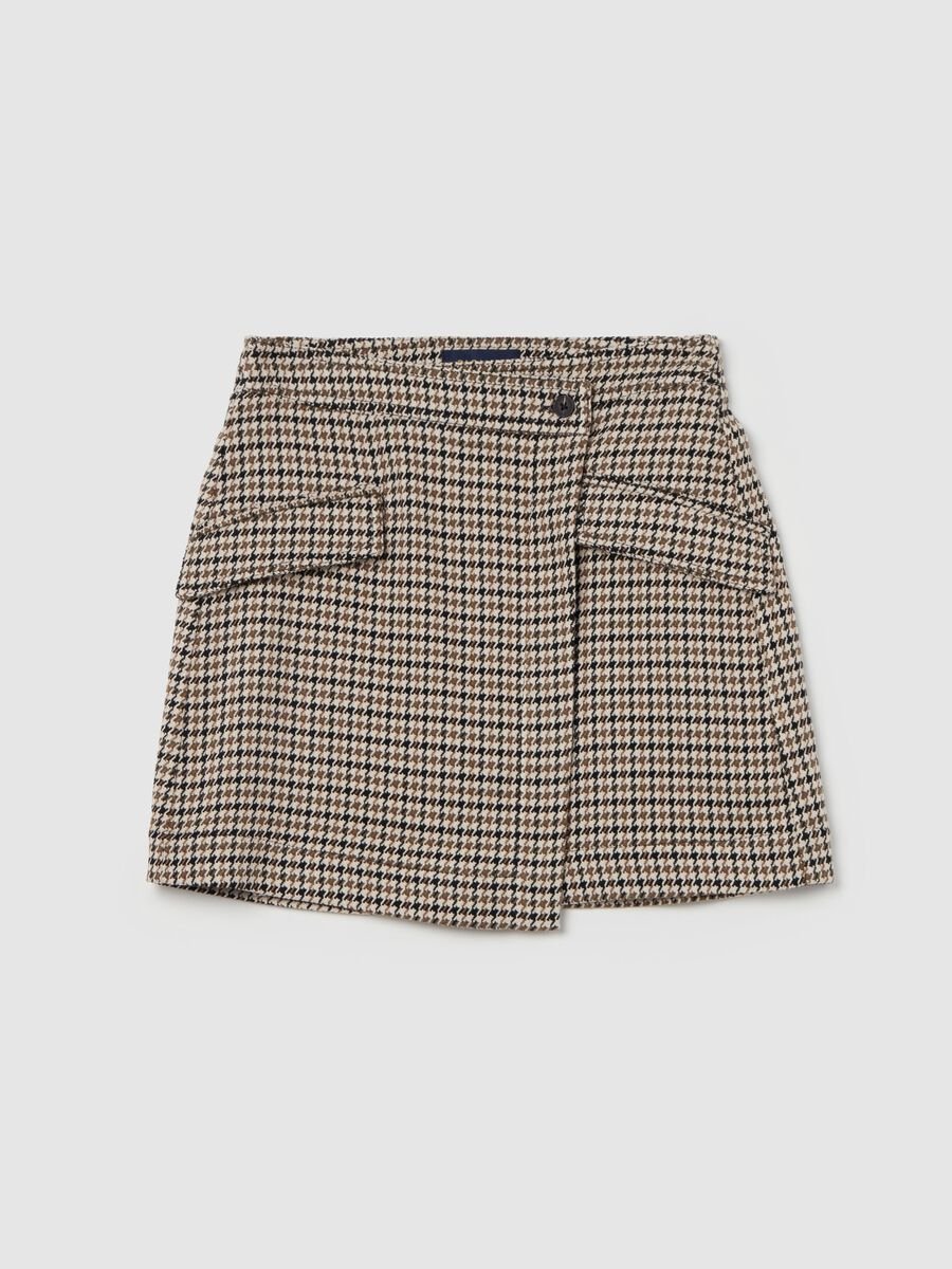 Wraparound houndstooth miniskirt_4