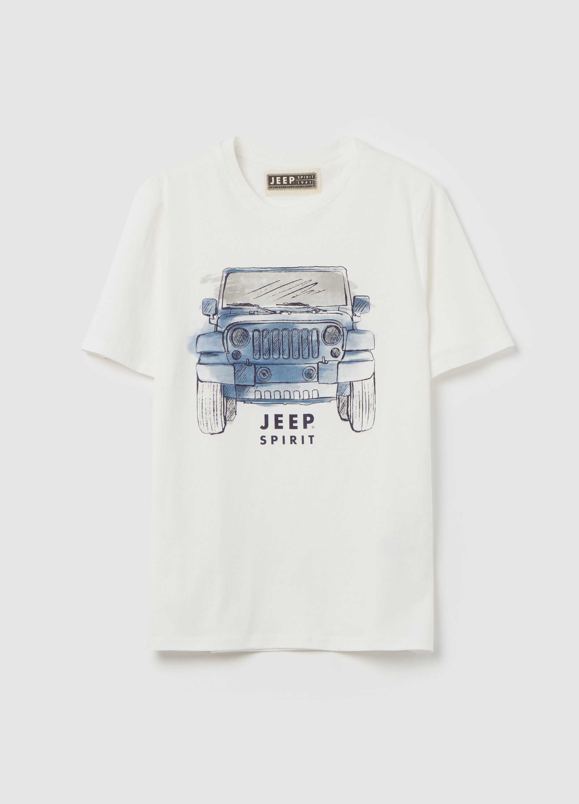 Cotton T-shirt with Jeep Spirit print