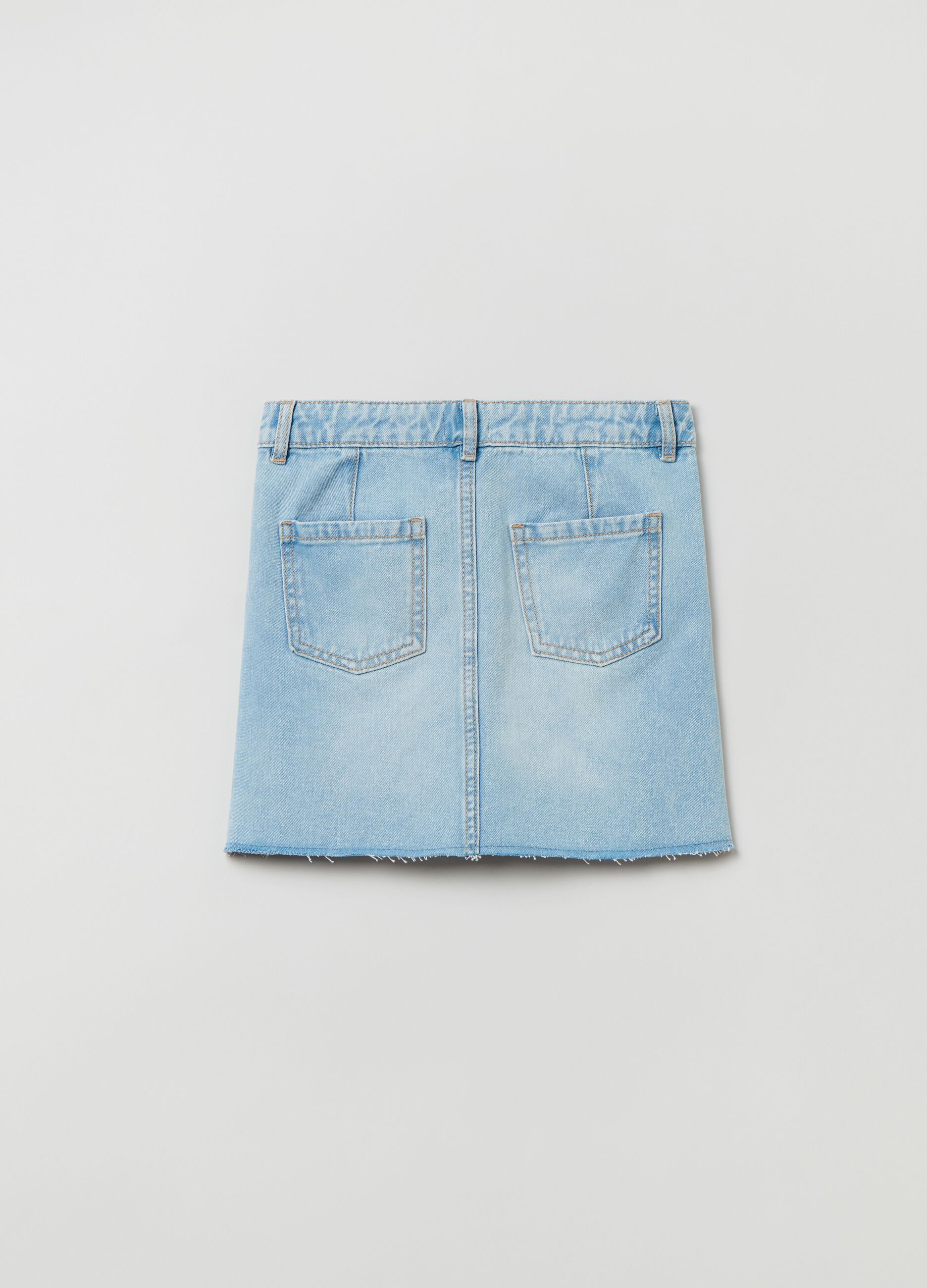 Denim miniskirt with pockets