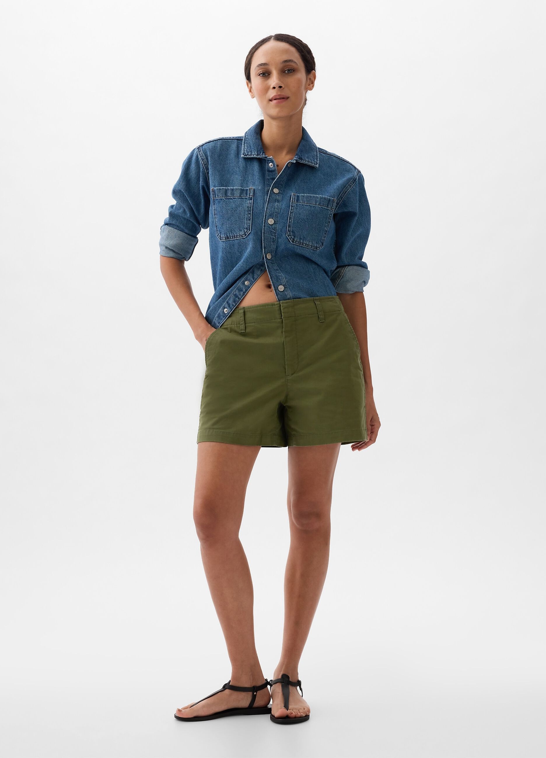 Chino shorts in stretch cotton