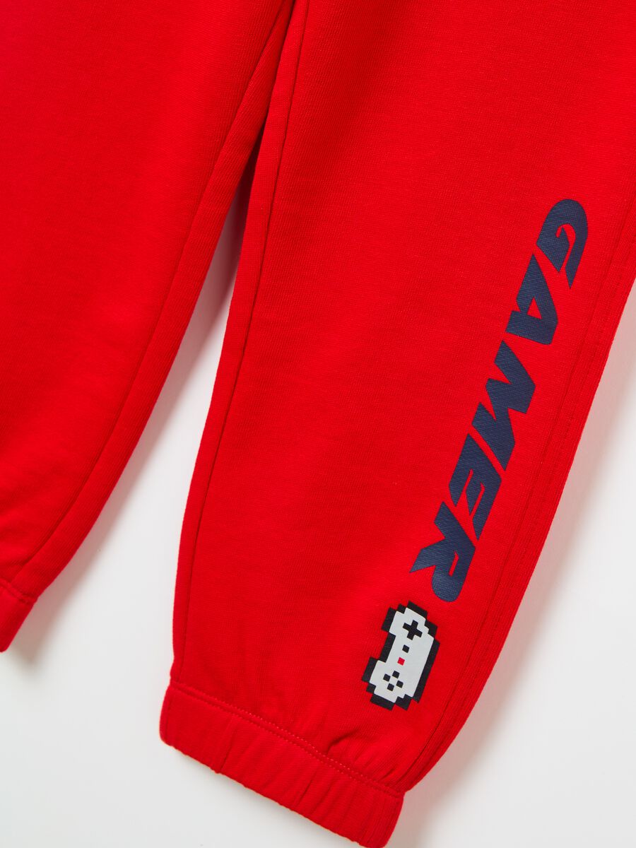 Fleece joggers with drawstring and print_2