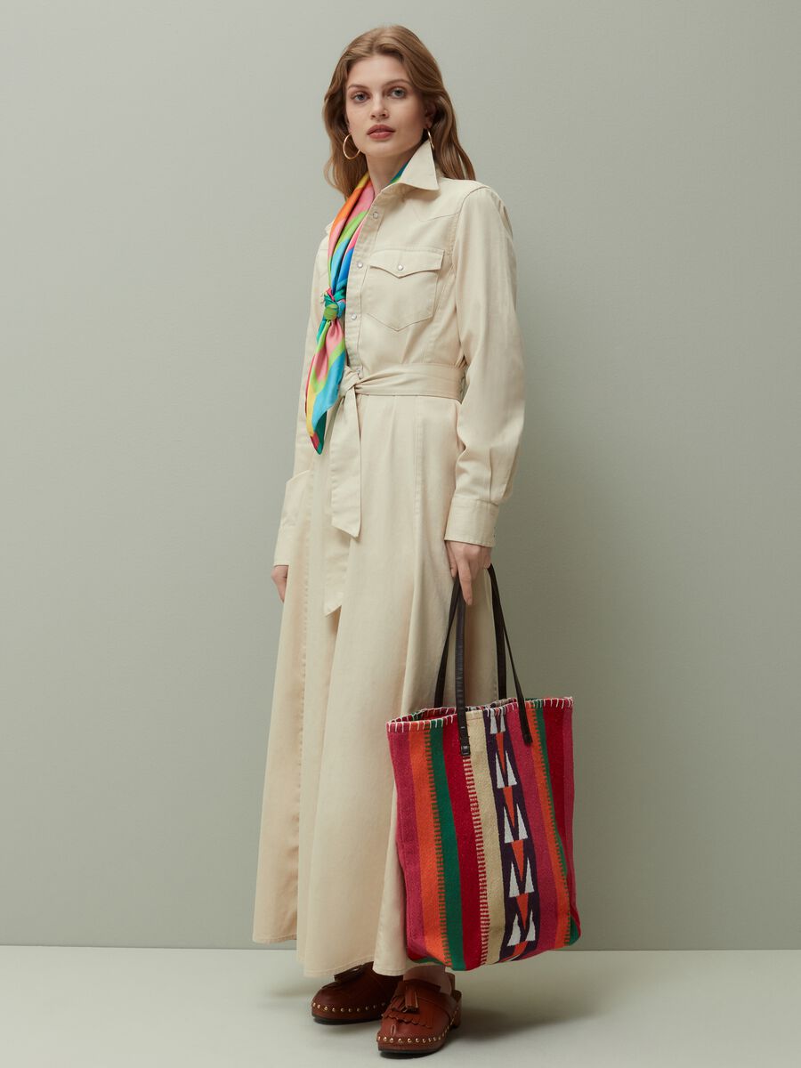 Long shirt dress with belt_0