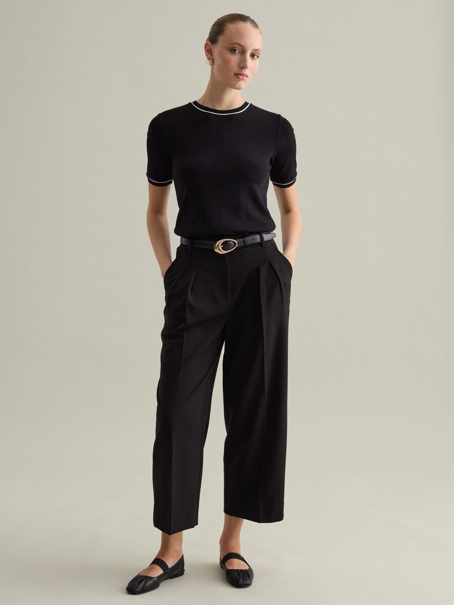 Contemporary wide-leg trousers with darts_1