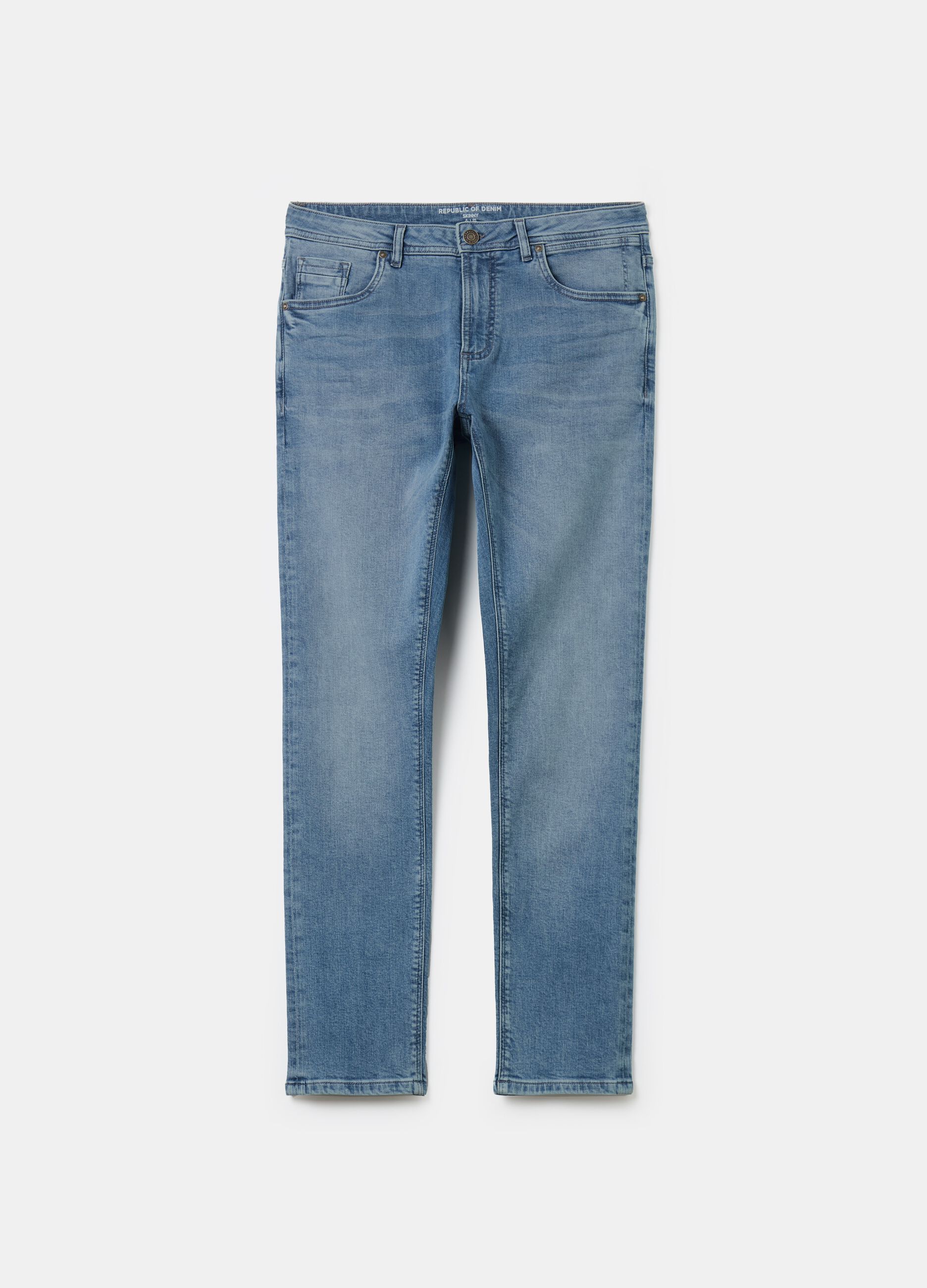 Skinny-fit jeans with fading