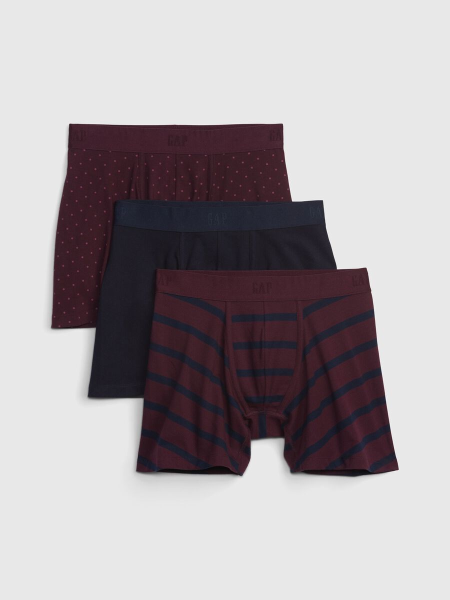 Three-pack boxer shorts with pattern in stretch cotton_0