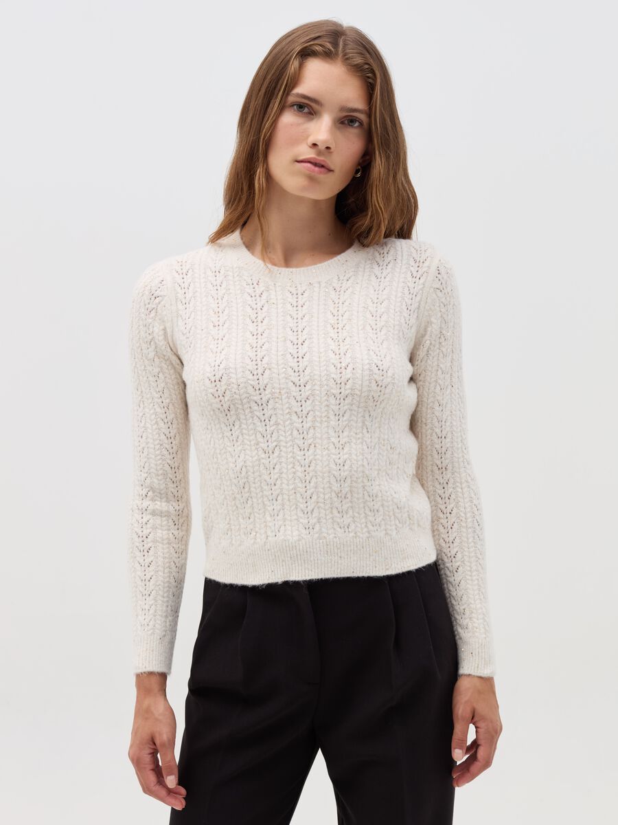 Lurex pullover with micro sequins_0