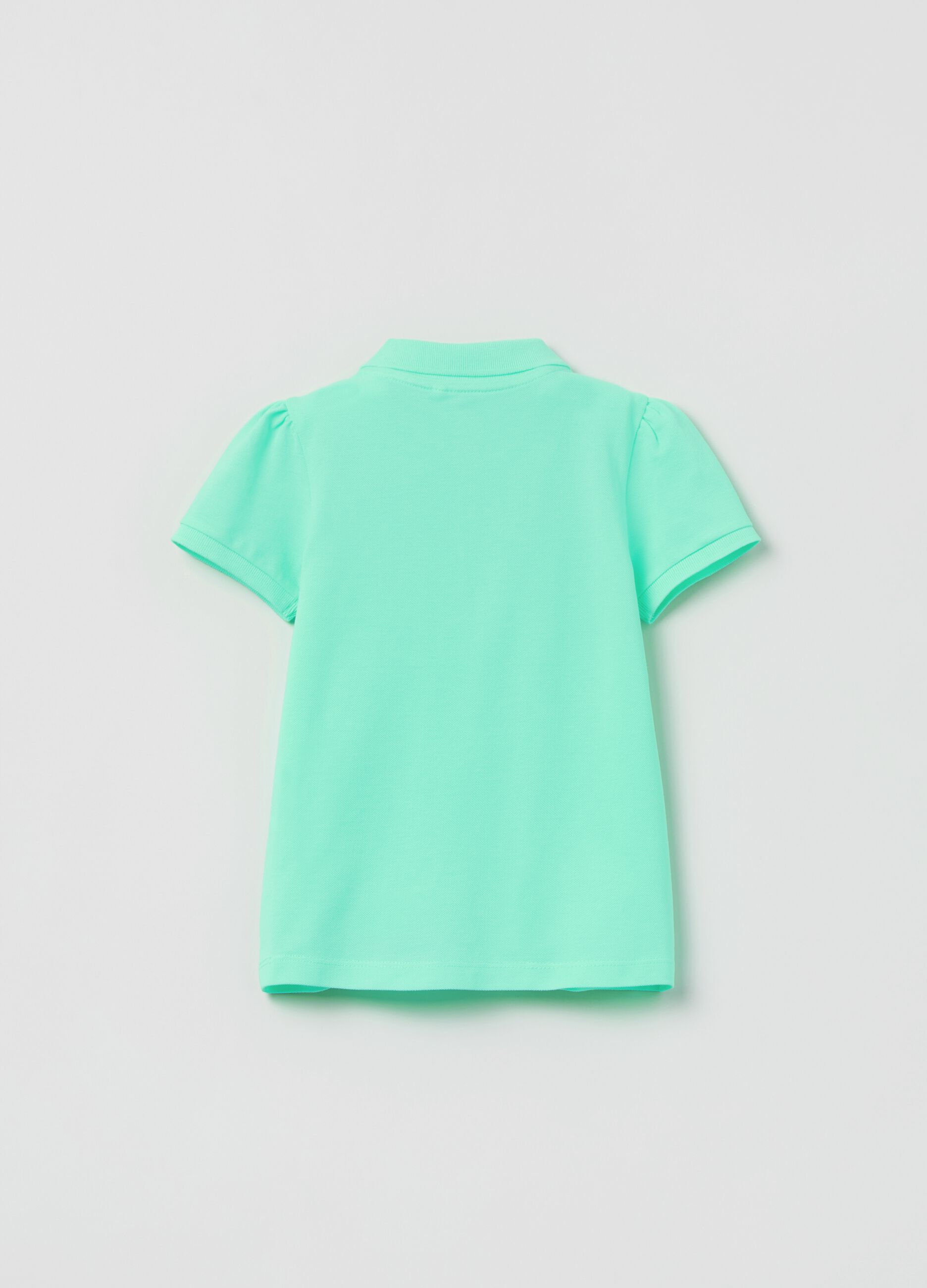 Cotton piquet polo shirt with frills