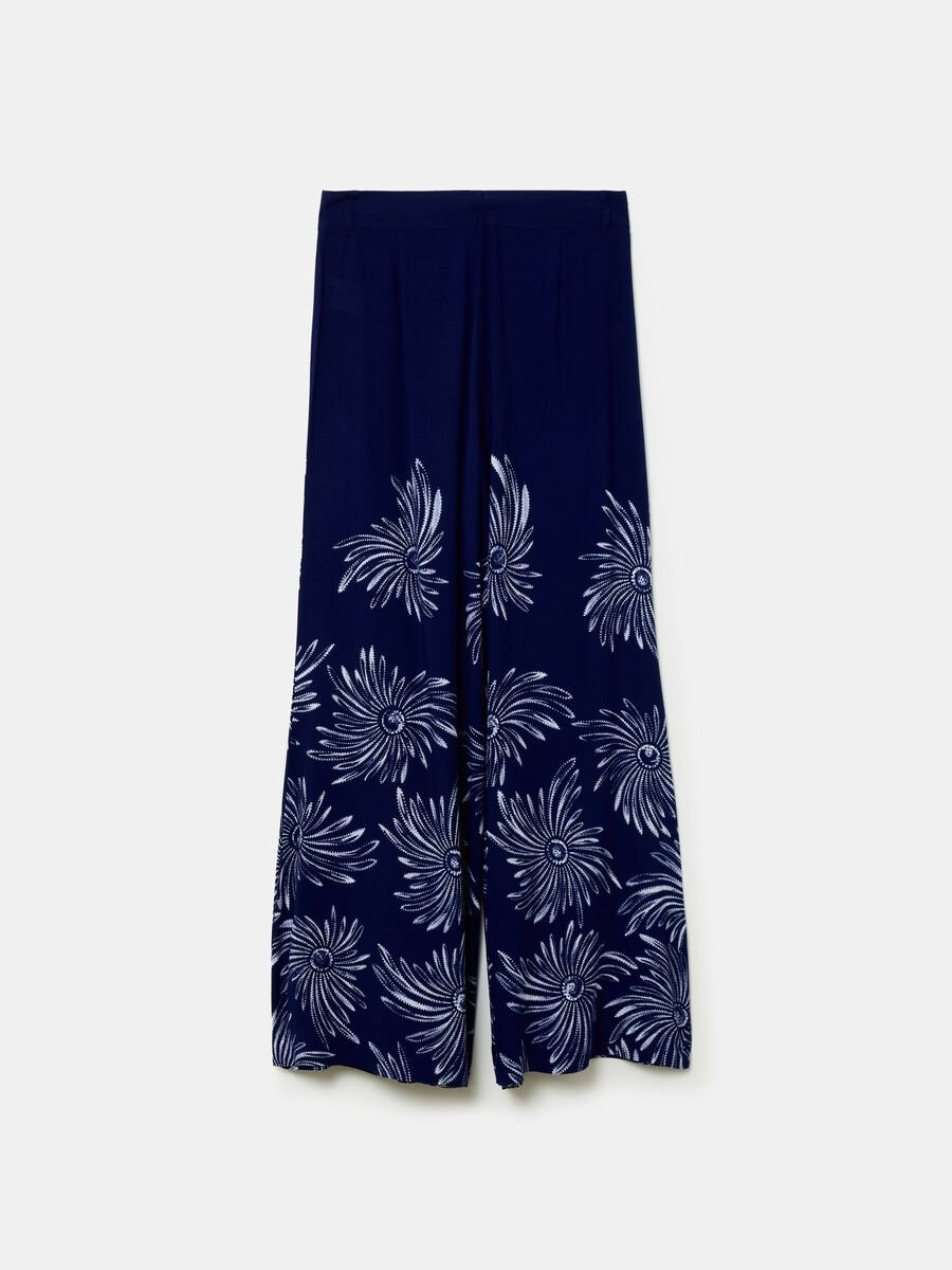 Flare-fit trousers in viscose with print_4