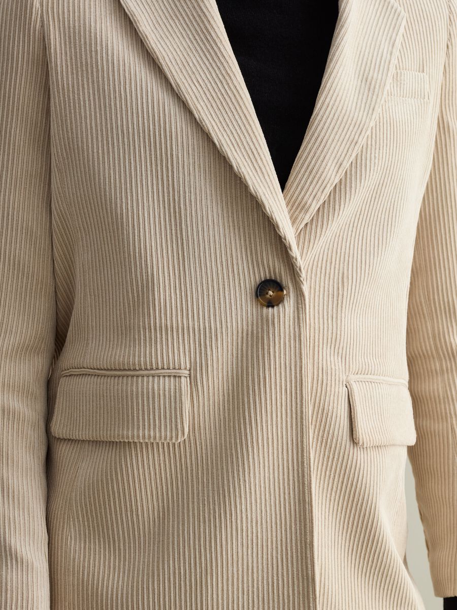 Single-breasted blazer in corduroy_3