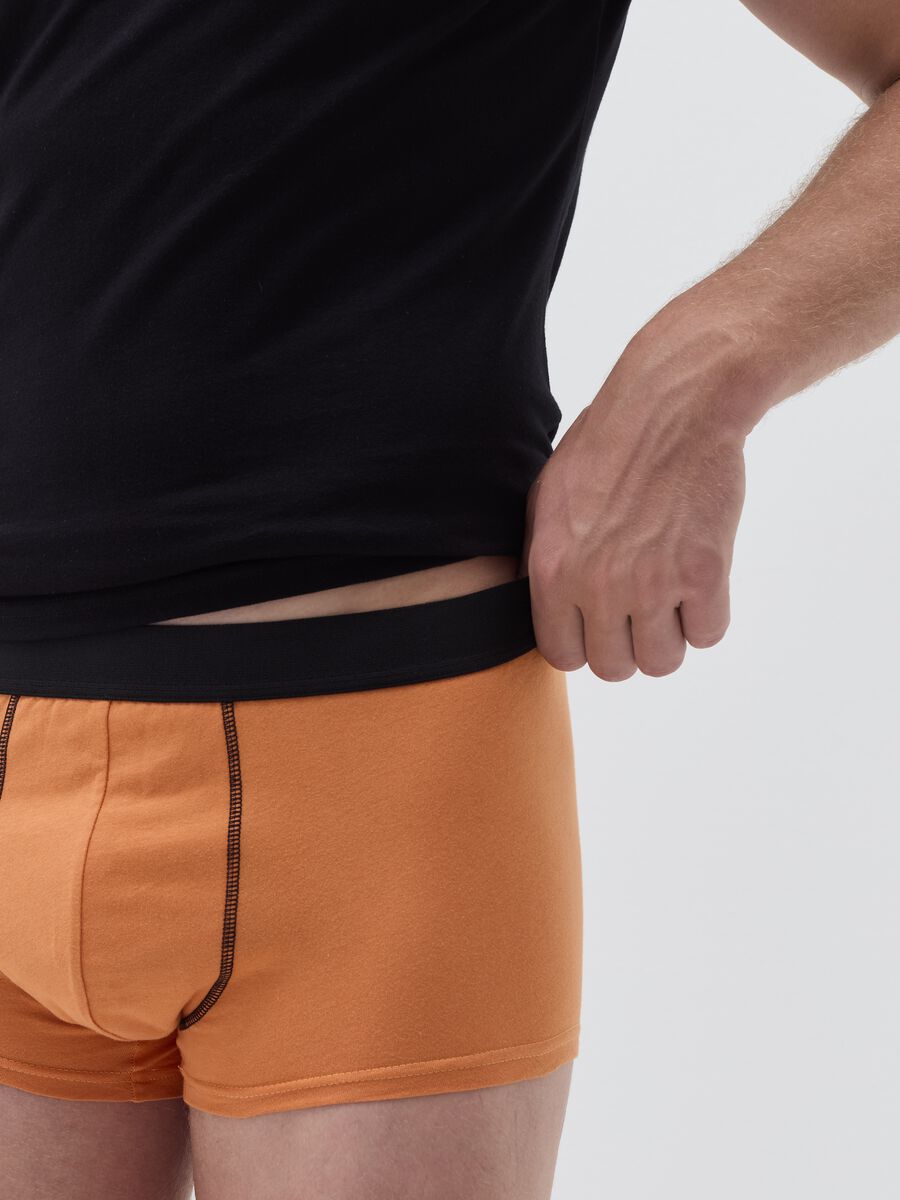 Five-pack solid colour cotton boxer shorts_3
