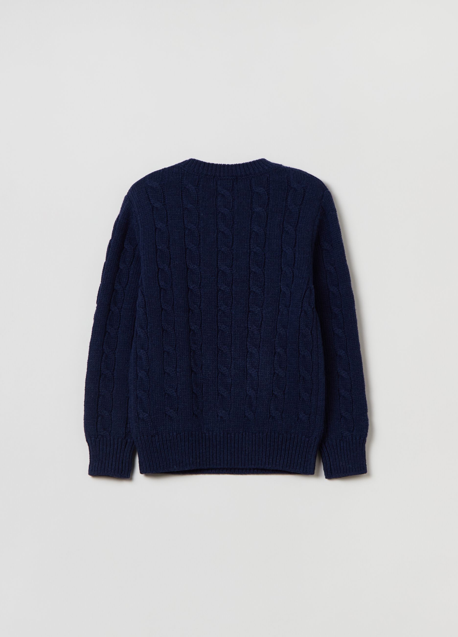 Pullover with cable-knit design