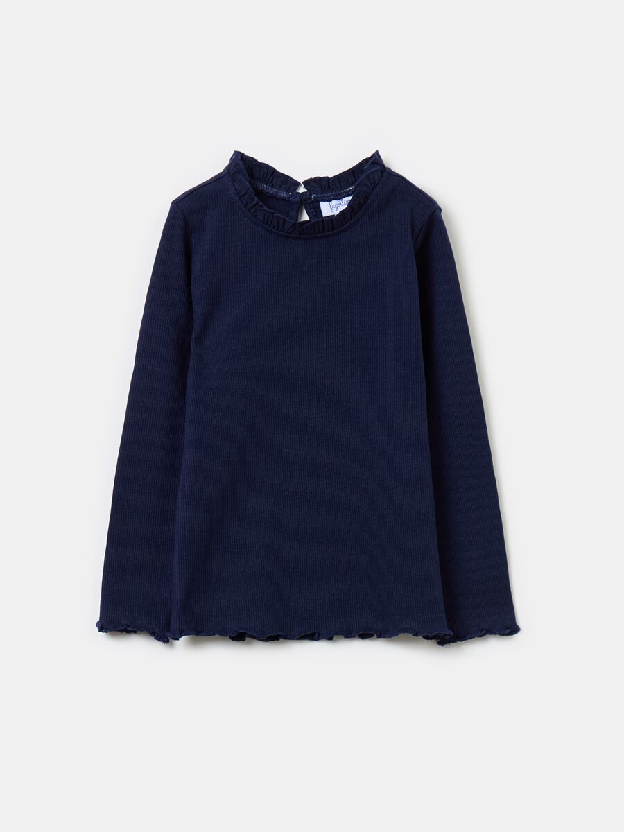 Long-sleeved T-shirt with frills_0