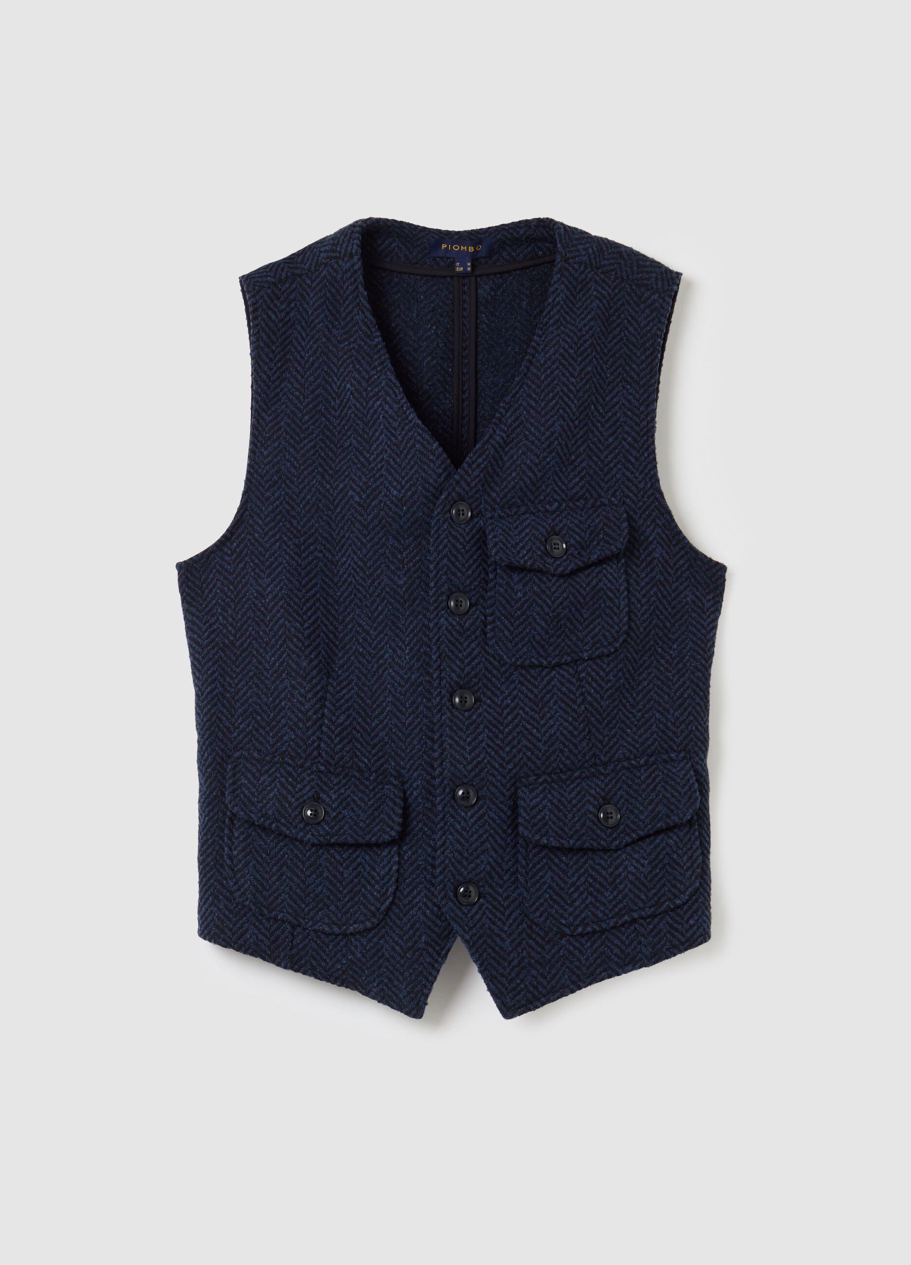 Gilet with herringbone design