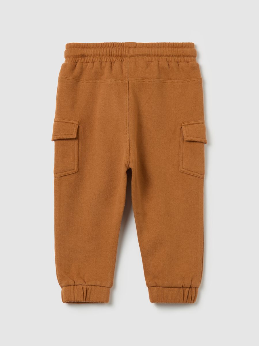 Fleece joggers with pockets and drawstring_1