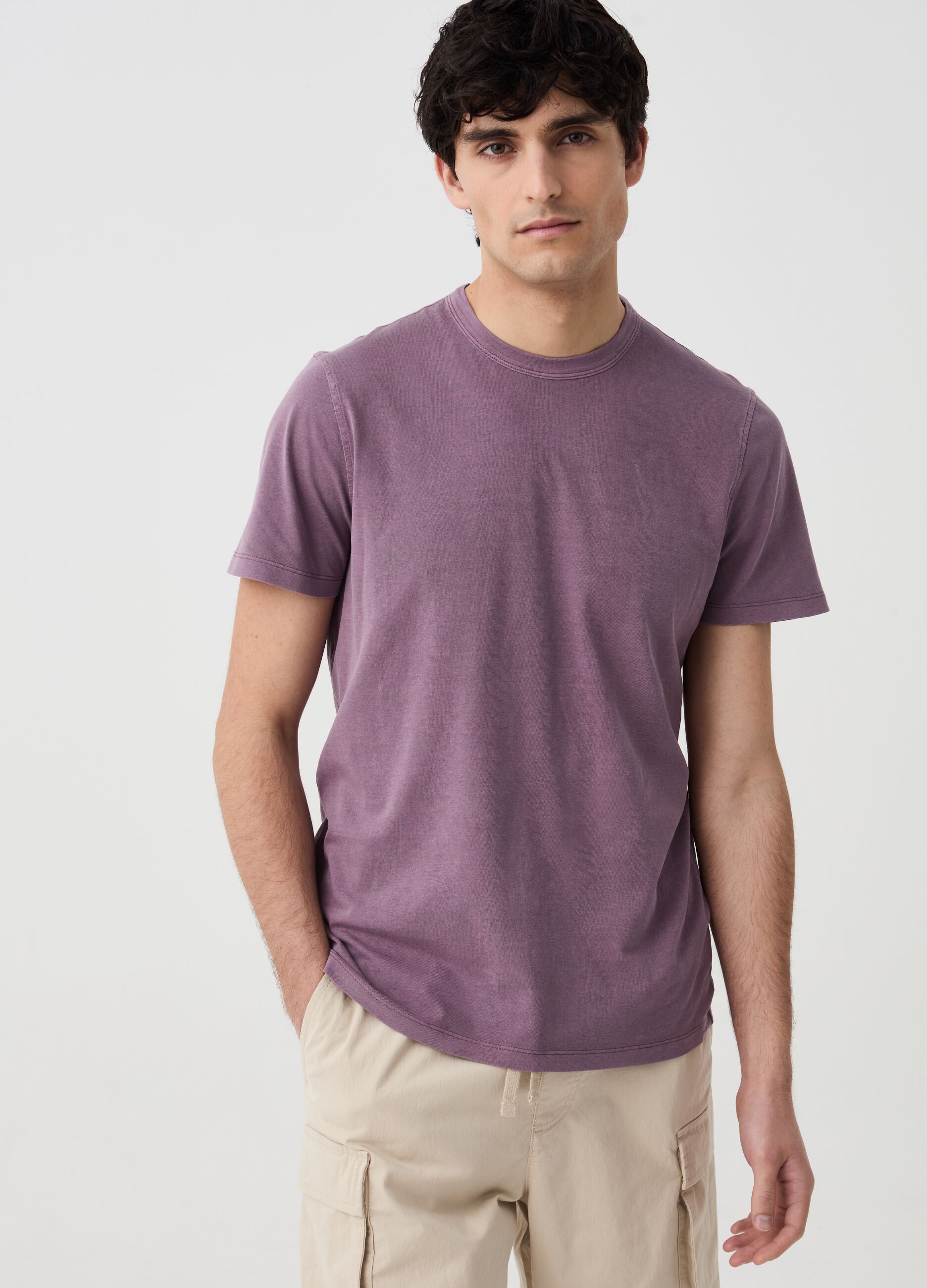 Ovs T-shirt in cotone con scollo rotondo