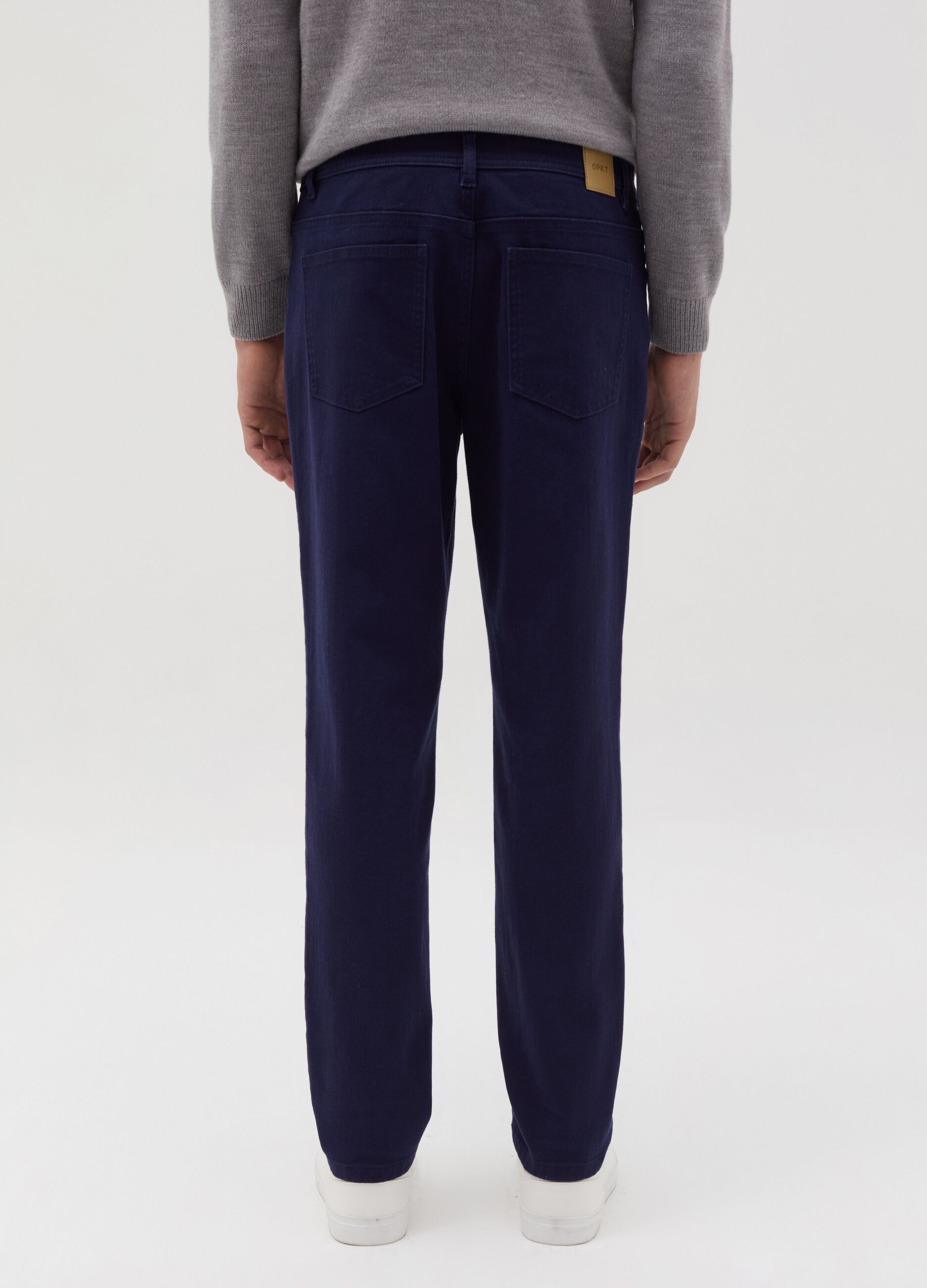 Stretch twill trousers with five pockets