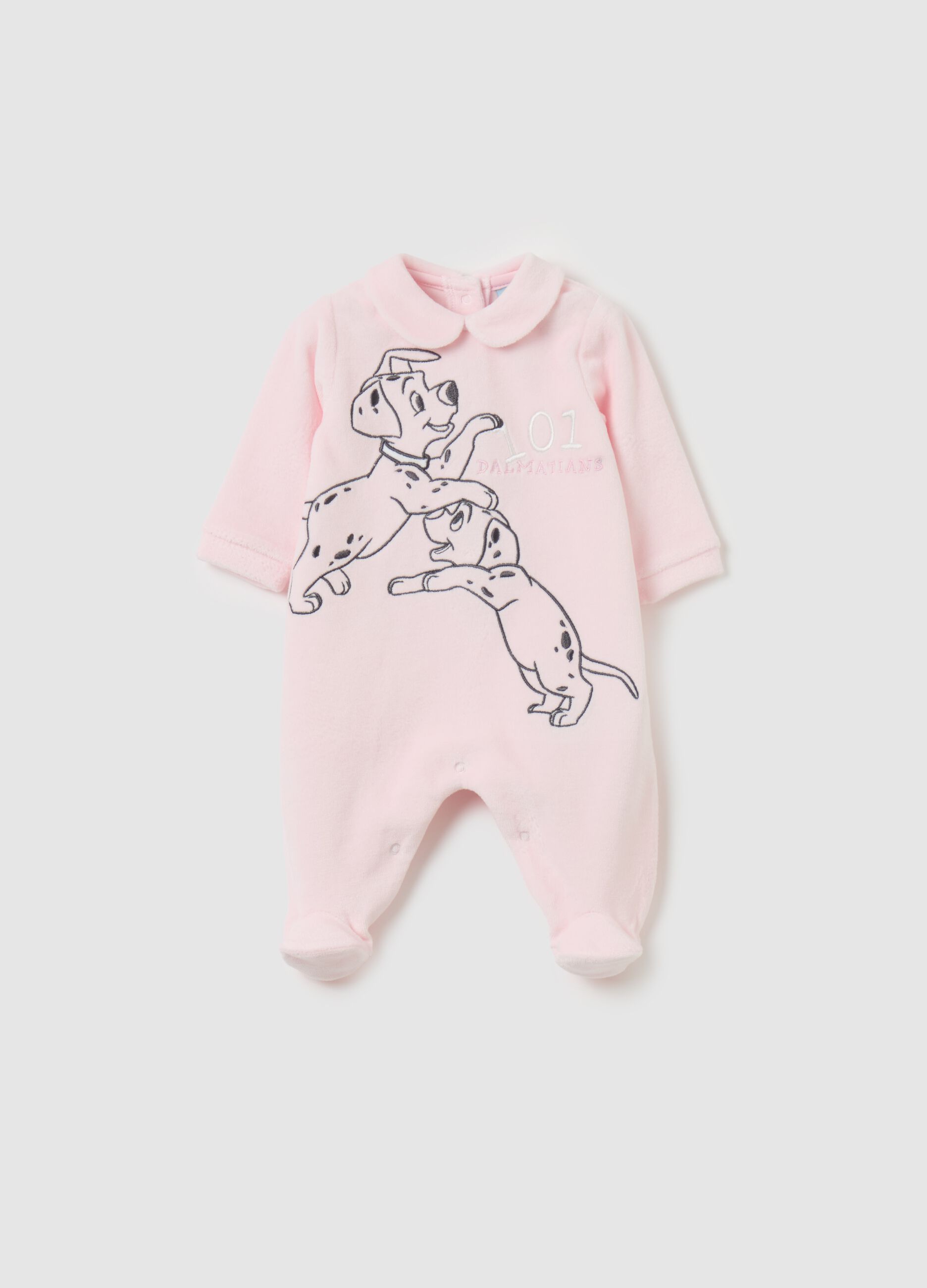 101 Dalmatians velour onesie with feet