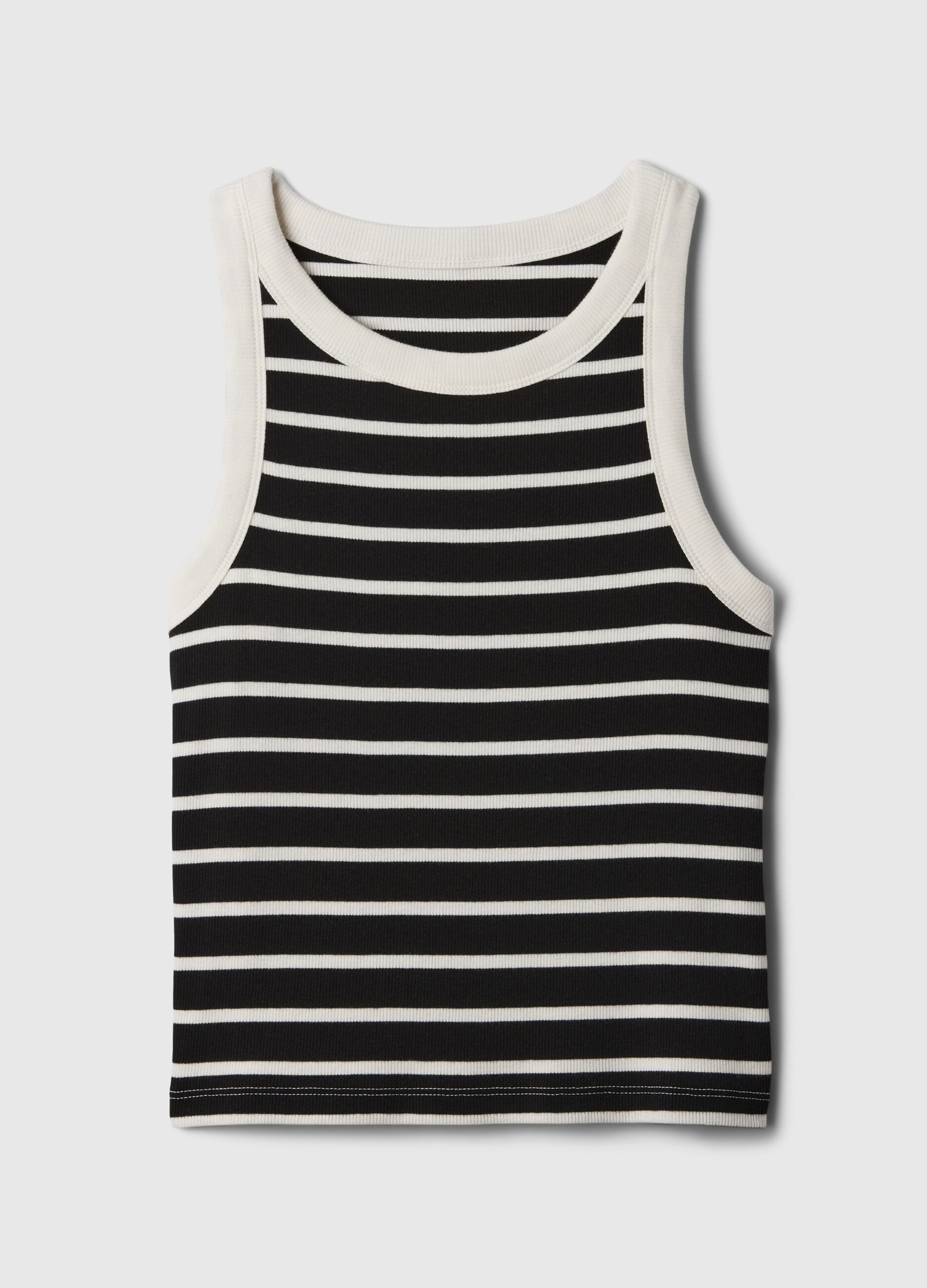 Ribbed crop tank top with halter neck