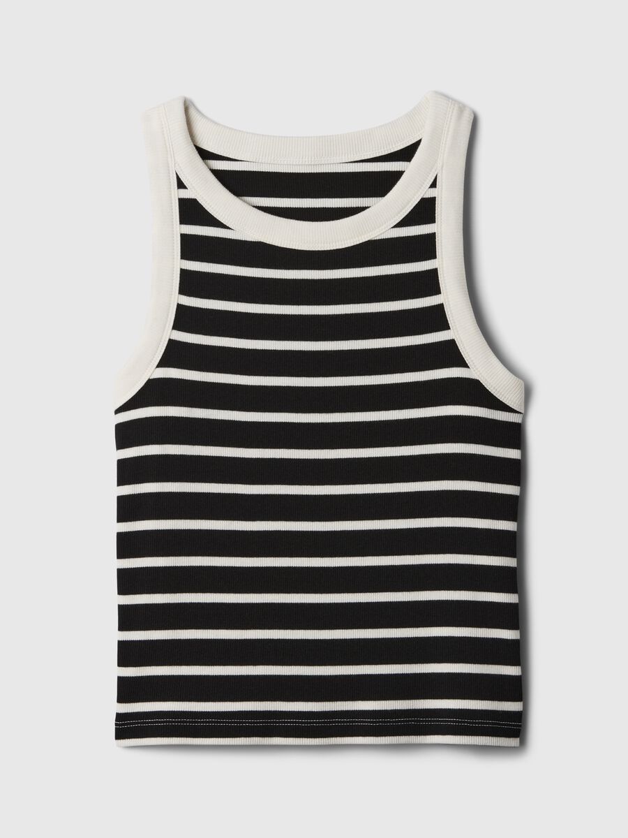 Ribbed crop tank top with halter neck_3